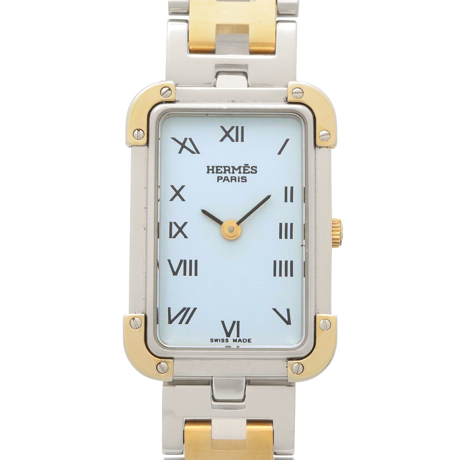 エルメス HERMES 腕時計 クロアジュール CR1.240 ホワイト GP（ゴールドメッキ） ステンレススチール クロアジュール レディース Used A