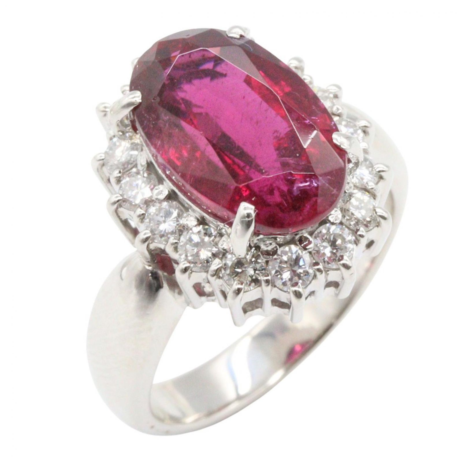 ジュエリー JEWELRY リング・指輪 ルベライトトルマリン リング ﾄﾙﾏﾘﾝ 11.4g Pt900プラチナ ダイヤモンド トルマリン リング レディース Used A