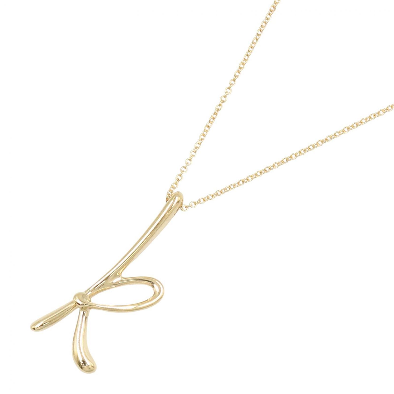 ティファニー TIFFANY＆CO ネックレス イニシャルK レター ネックレス 首回り41㎝ K18（イエローゴールド） イニシャルK レター ネックレス レディース Used A 58,190円