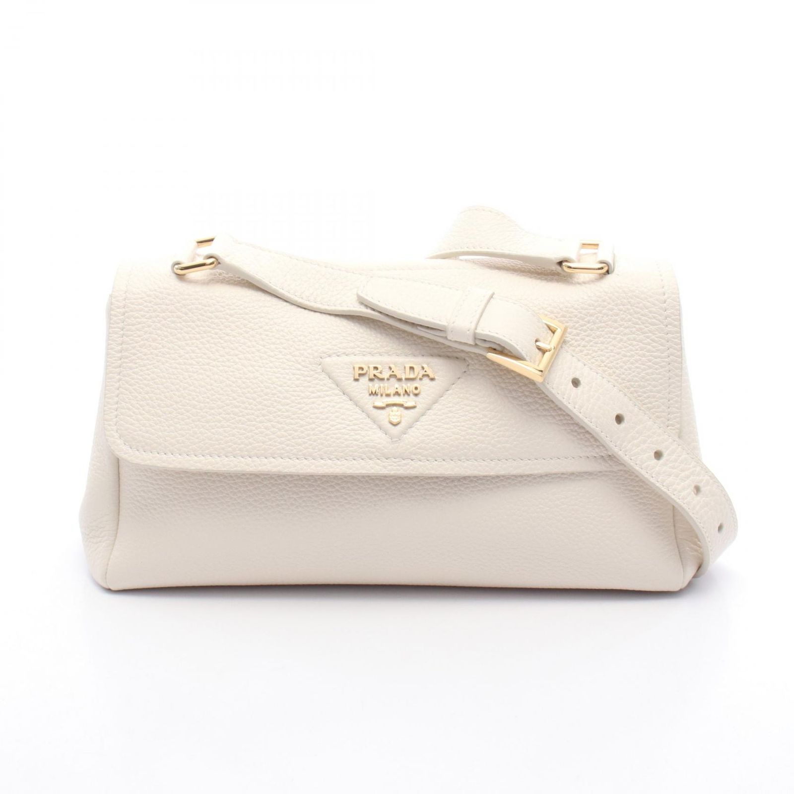 プラダ PRADA ショルダーバッグ ヴィッテロダイノ ソフト 1BN022 ホワイト レザー ヴィッテロダイノ ソフト ショルダーバッグ レディース Used A