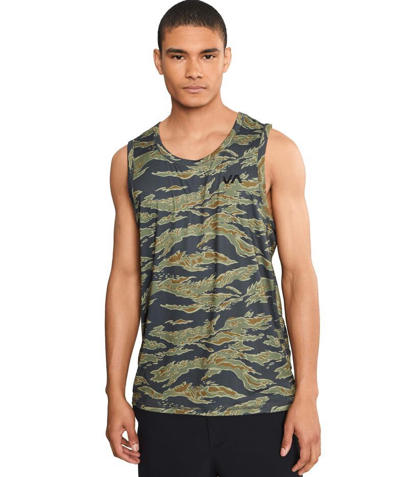 ルーカ メンズ トップス シャツ Rvca Sport Ventank Tiger Camo アニマル
