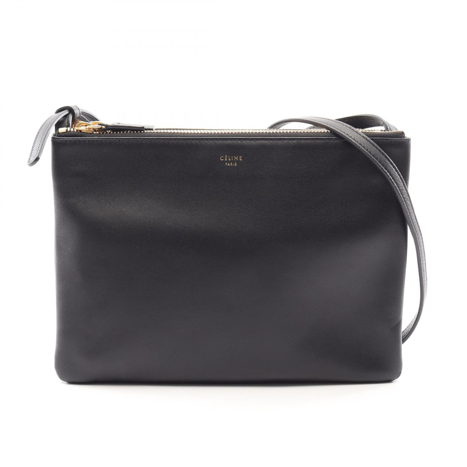 セリーヌ CELINE ショルダーバッグ TRIO LARGE トリオ ラージ 171453 ブラック レザー トリオ ラージ レディース Used A