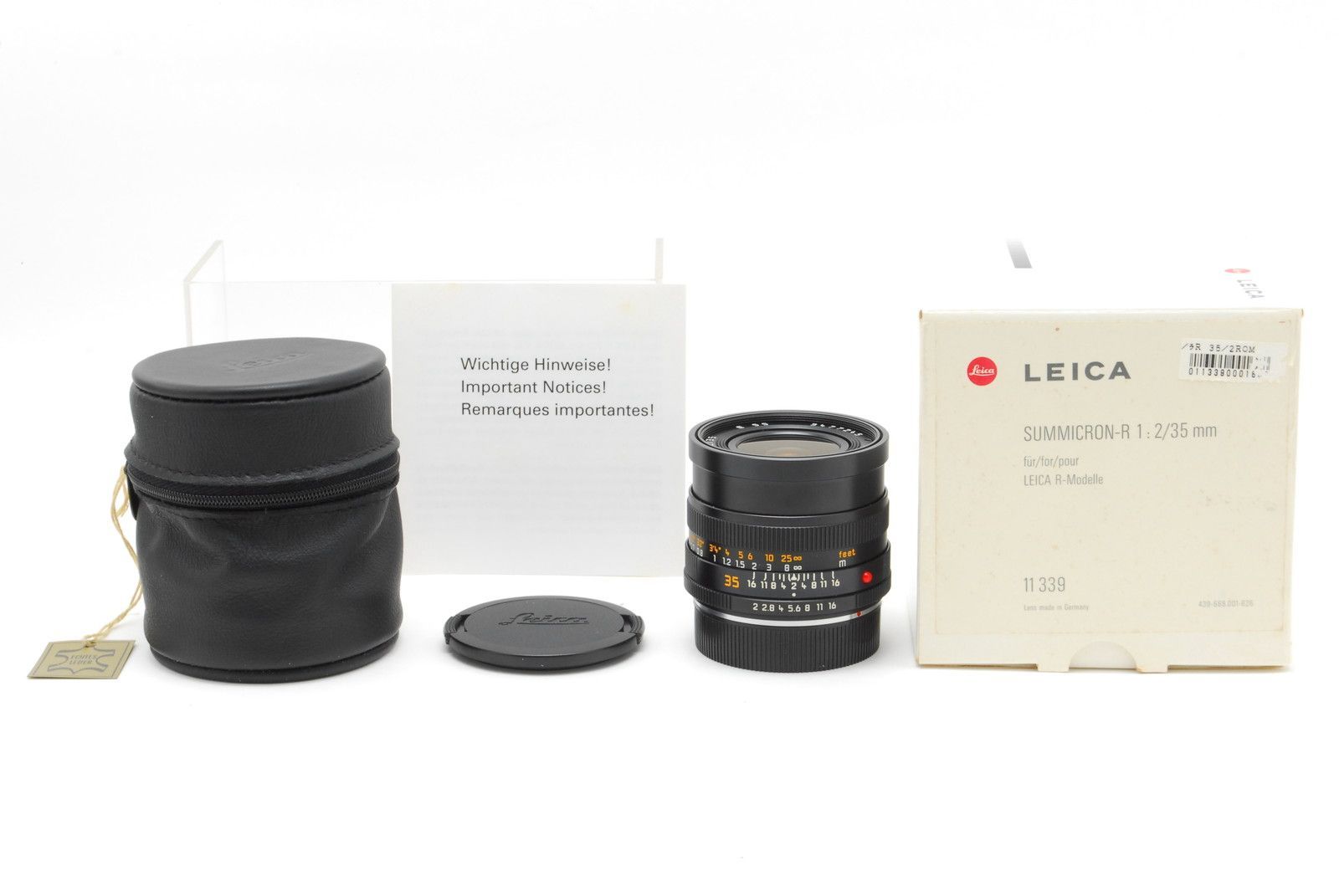 【超美品 保障付 動作確認済】Leica ライカ ズミクロン Summicron-R 35mm F/2 ROM 広角 MFレンズ Wide Angle Lens ドイツ製 元箱付 #V2940