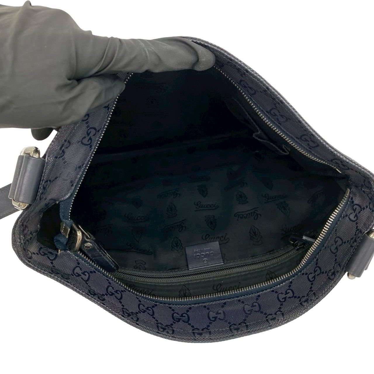 極 美品 希少品 GUCCI グッチ GGインプリメ ロゴ 柄 レザー 本革