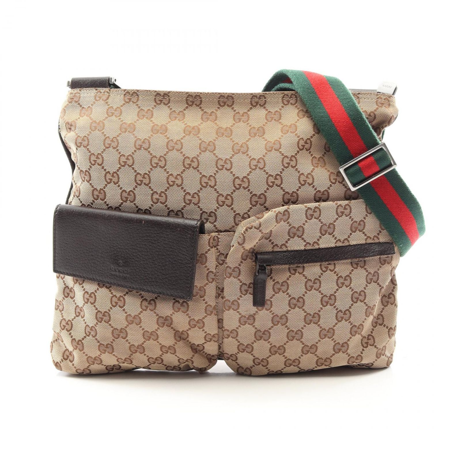 グッチ GUCCI ショルダーバッグ GGキャンバス シェリーライン 169937 ベージュ/ダークブラウン キャンバス レザー シェリーライン ショルダーバッグ ユニセックス 50,880円