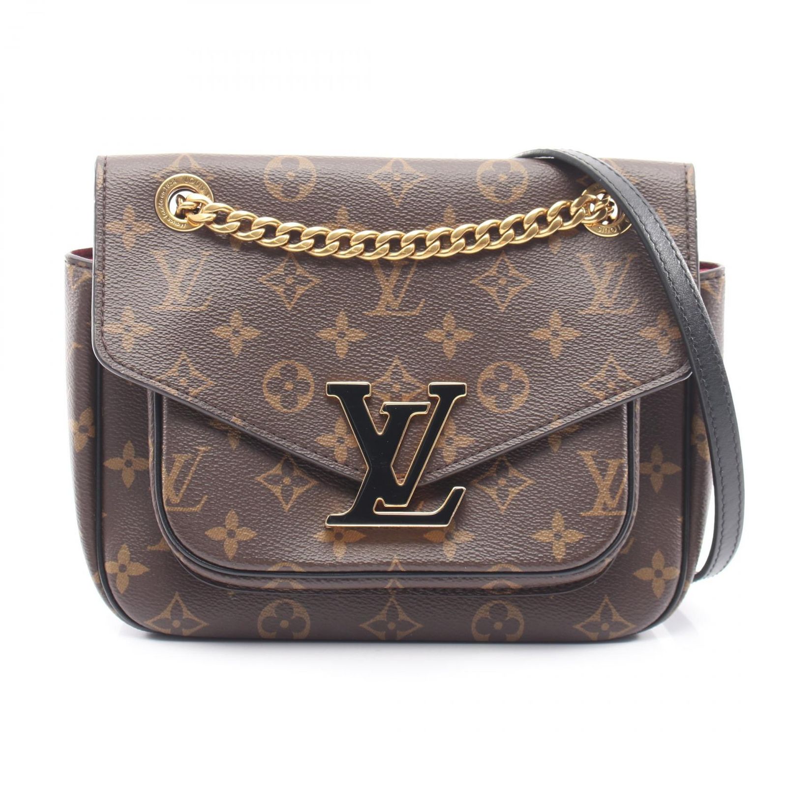 ルイ・ヴィトン LOUIS VUITTON ショルダーバッグ パッシー M45592 ノワール PVCコーティングキャンバス レザー パッシー レディース Used A