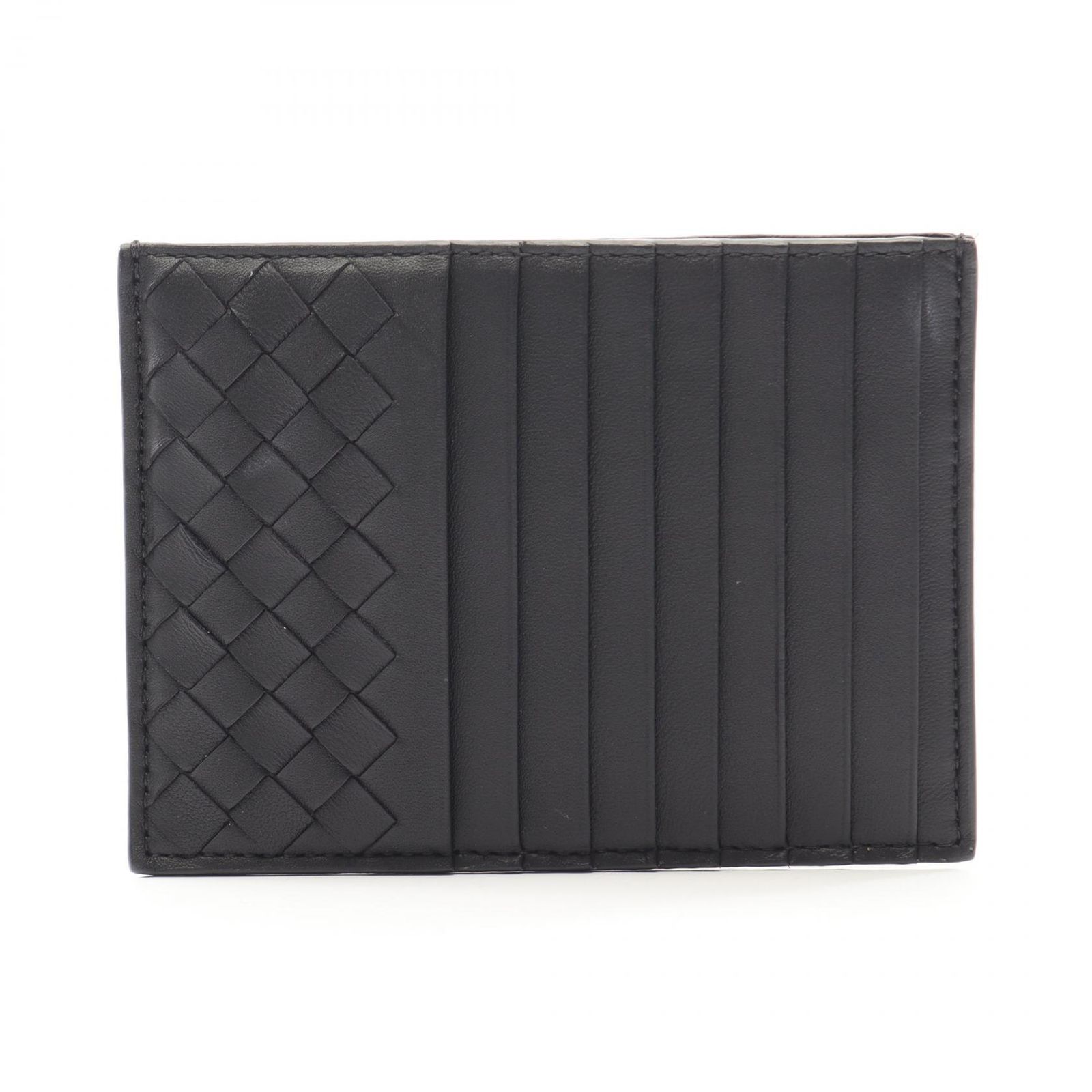 ボッテガヴェネタ BOTTEGA VENETA カードケース イントレチャート コインケース ブラック レザー イントレチャート コインカードホルダー メンズ Used A