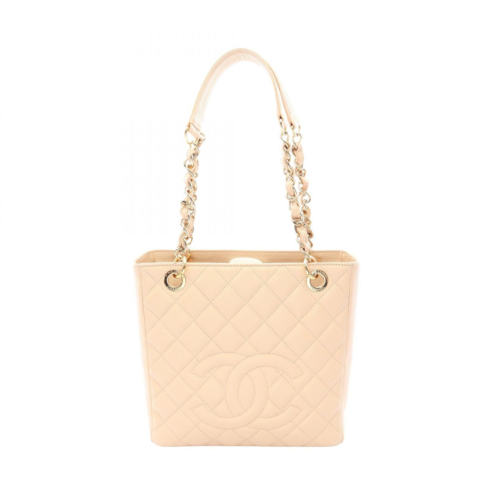 シャネル CHANEL トートバッグ マトラッセ PST A50994 ライトベージュ キャビアスキン(グレインドカーフ) PST チェーントート レディース Used A