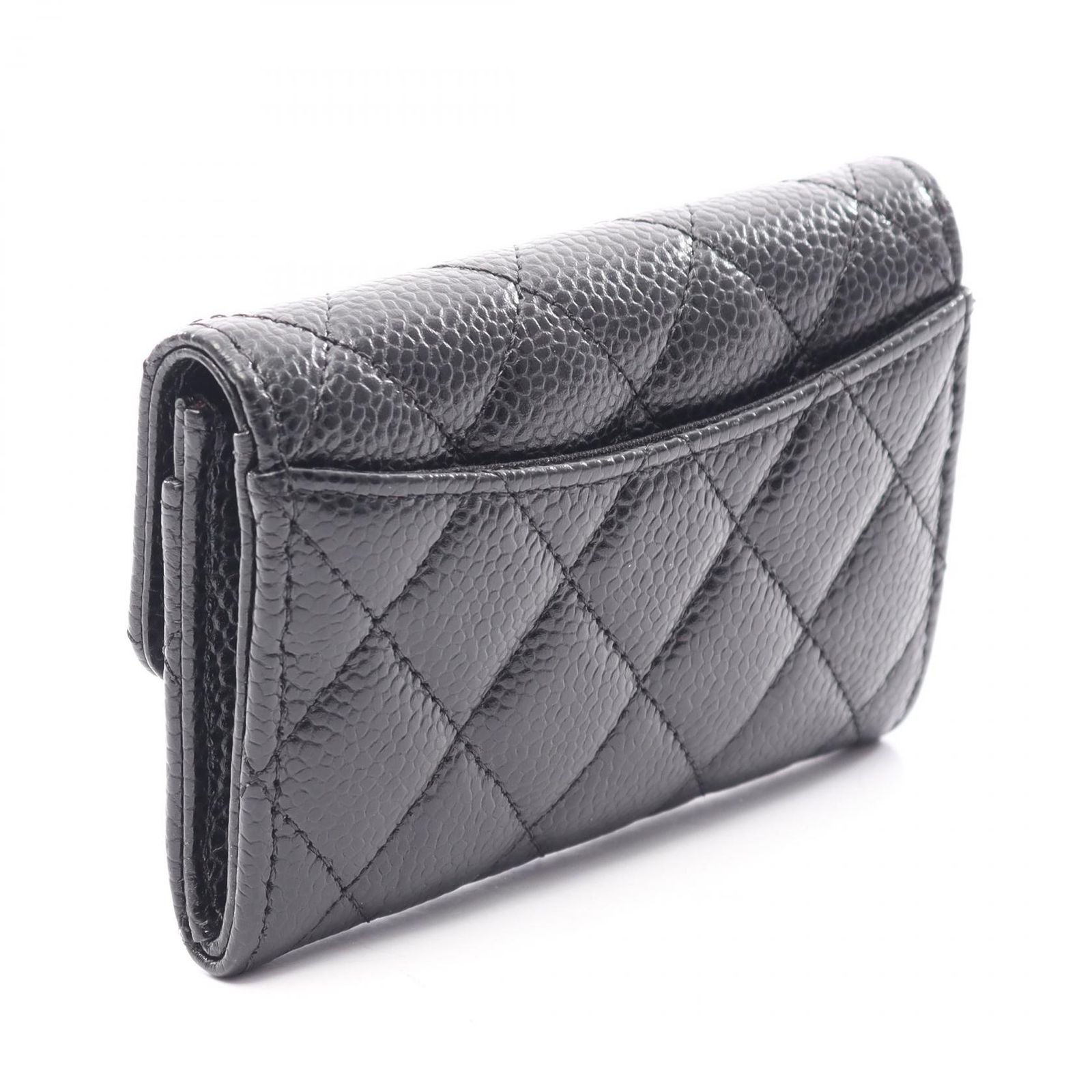シャネル CHANEL カードケース マトラッセ ブラック キャビアスキン 