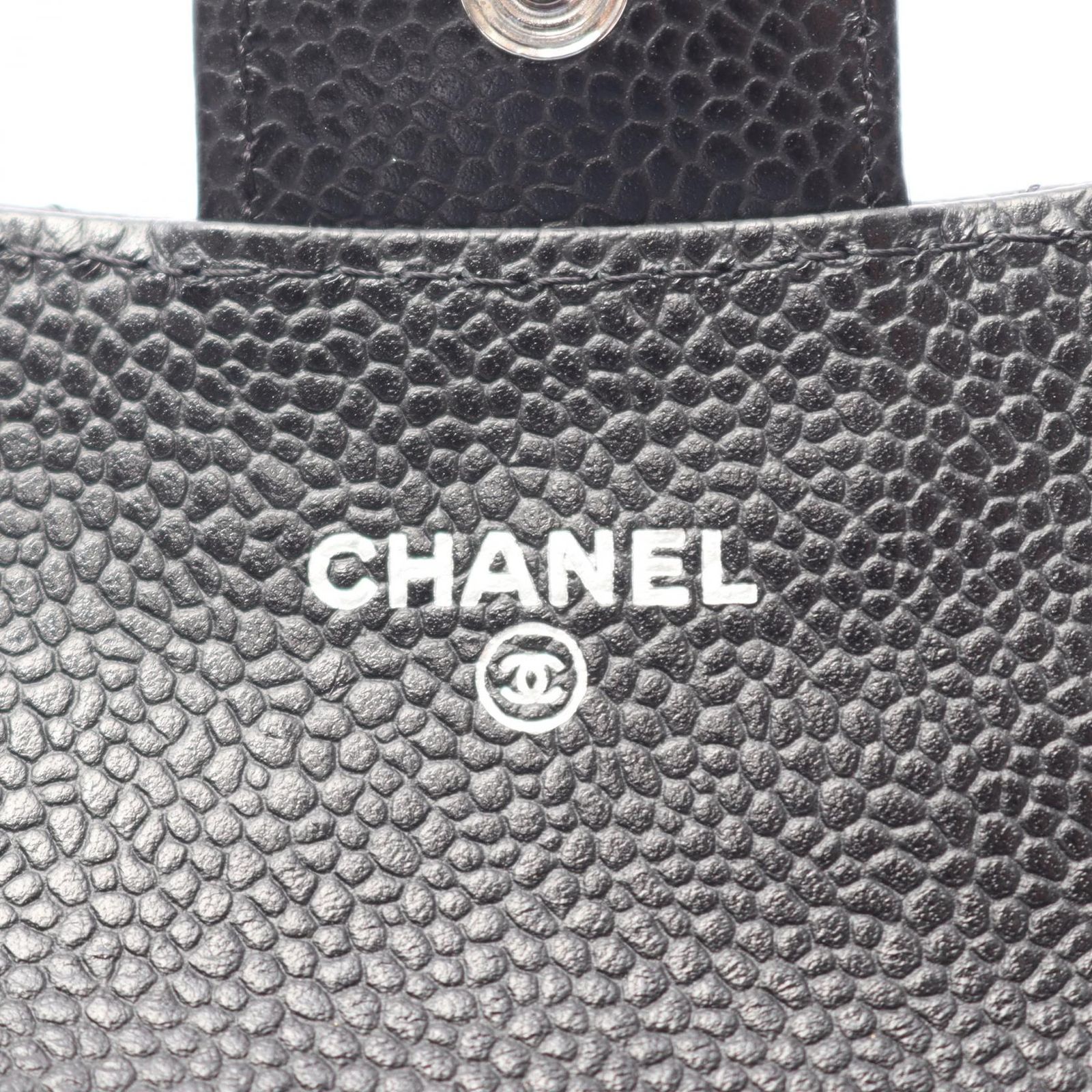 シャネル CHANEL カードケース マトラッセ ブラック キャビアスキン