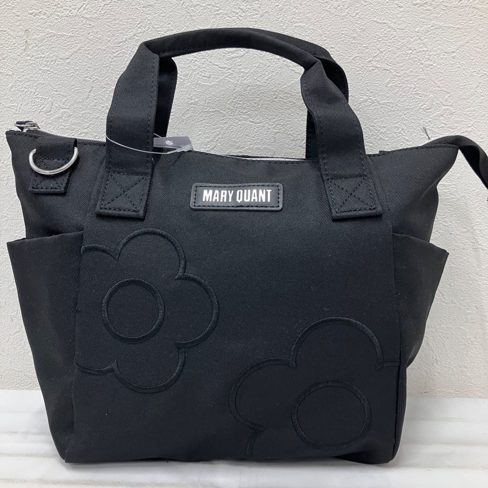 3524 MARY QUANT マリークワント ハンドバッグ 手提げ 黒 ナイロン 