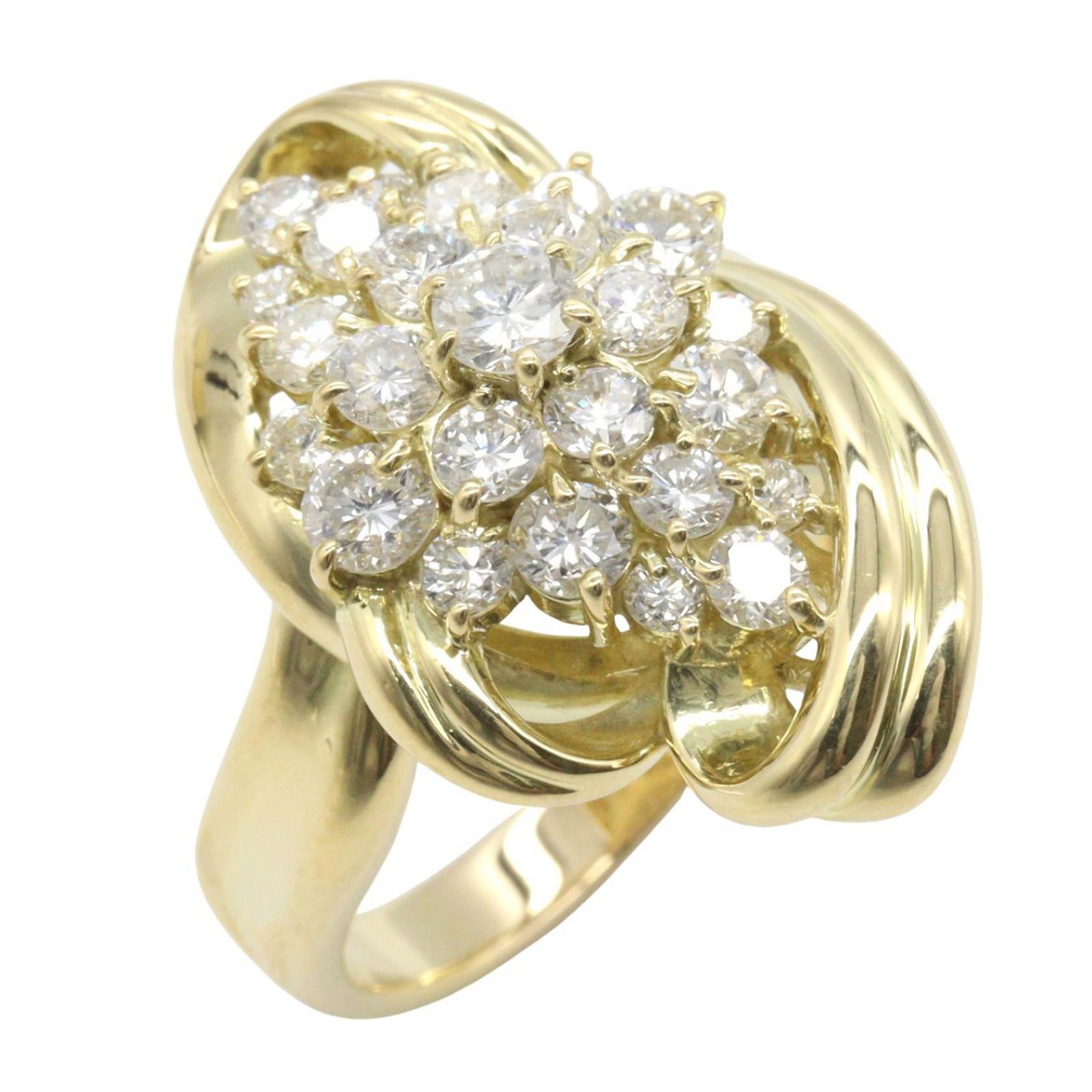 ジュエリー JEWELRY リング・指輪 ダイヤリング ﾀﾞｲﾔ 12.5g #19.5 K18（イエローゴールド） ダイヤモンド ダイヤリング レディース Used A