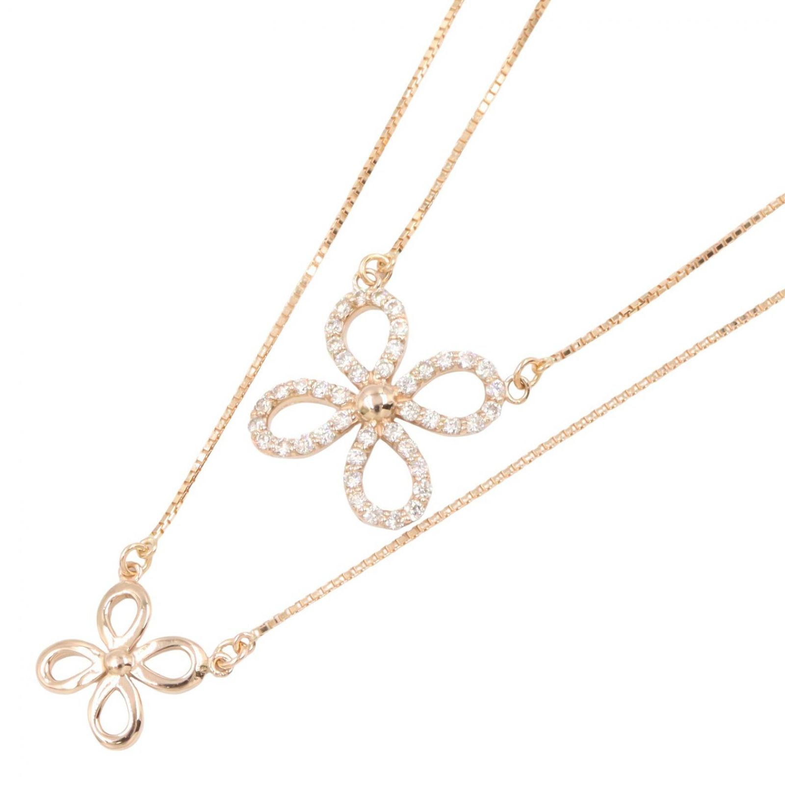 ジュエリー JEWELRY ネックレス ダイヤモンド ネックレス ﾀﾞｲﾔ 5.2g 首回り42㎝ K18PG（ピンクゴールド） ダイヤモンド ダイヤネックレス レディース Used A