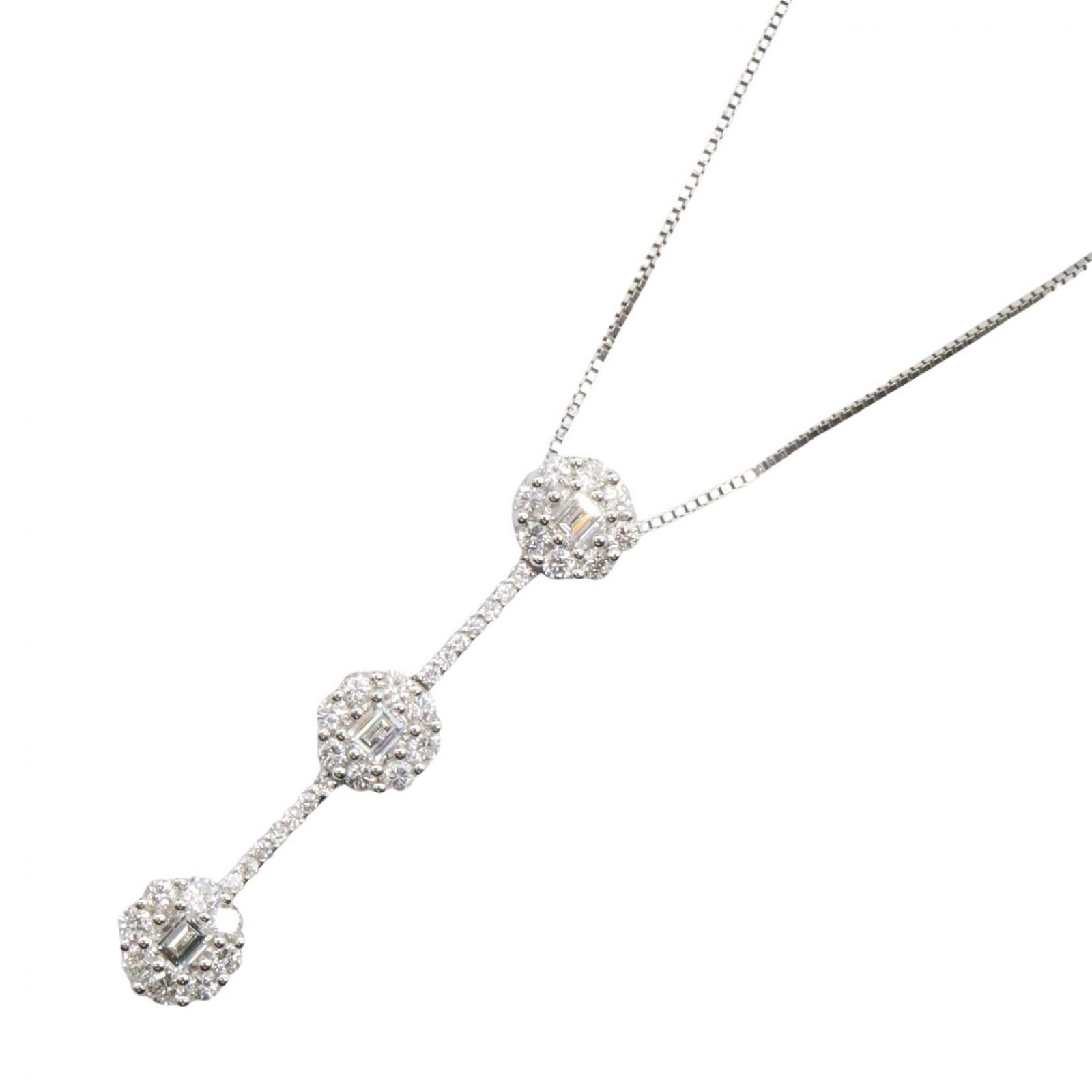 ジュエリー JEWELRY ネックレス ダイヤネックレス ﾀﾞｲﾔ 7g 首回り50.5㎝ K18WG（ホワイトゴールド） ダイヤモンド ダイヤネックレス レディース Used A