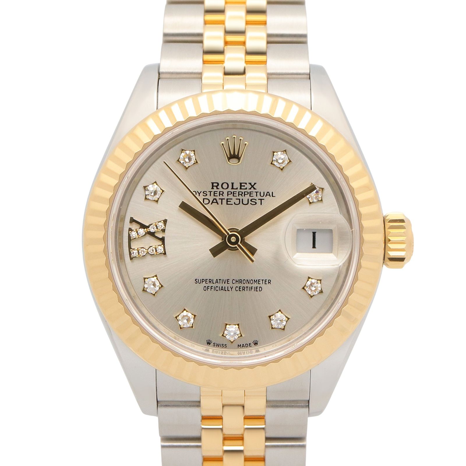ロレックス ROLEX 腕時計 デイトジャスト 28 9P/IXダイヤ 279173G SIL K18（イエローゴールド） ステンレススチール デイトジャスト 28 9P/IXダイヤ レディース Used A