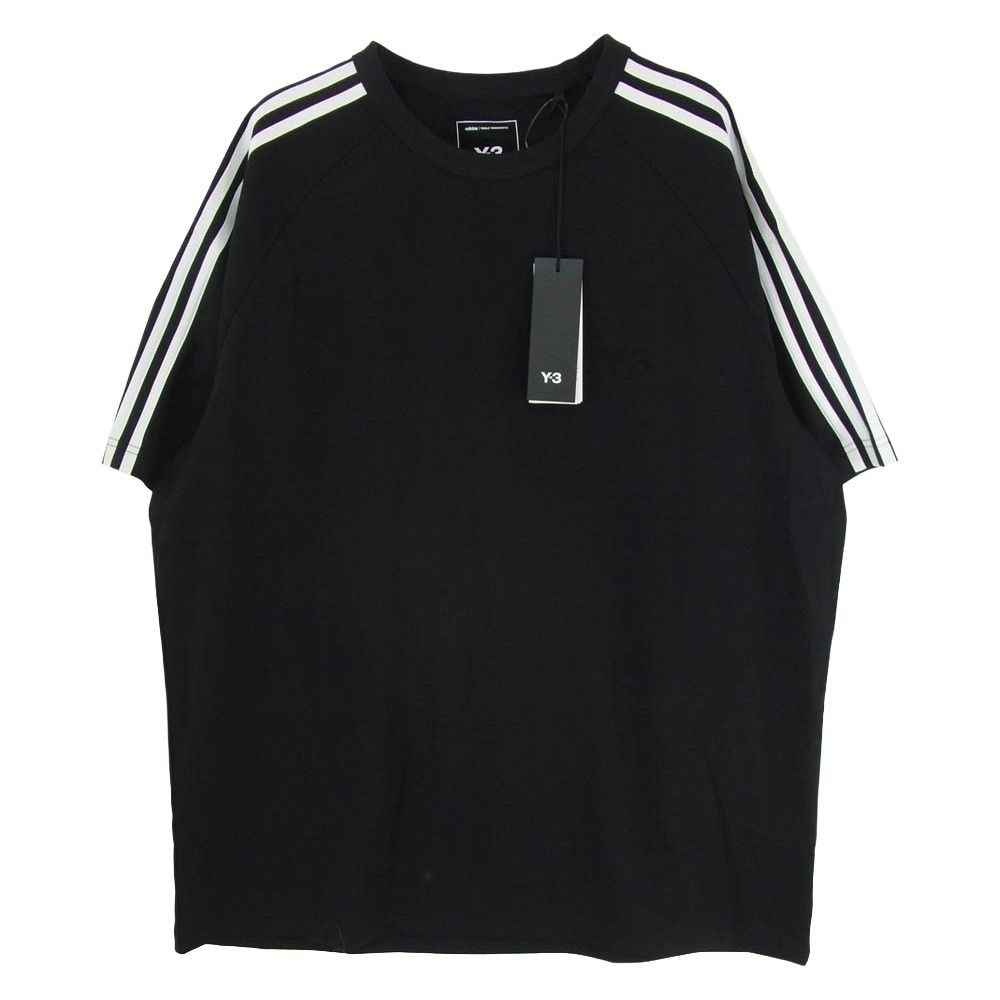Y-3 Yohji Yamamoto ワイスリー ヨウジヤマモト 26SS JW7352 SHORT SLEEVE TEE 3-STRIPES 3ストライプ クルーネック 半袖 Tシャツ ブラック系 M【極上美品】【中古】