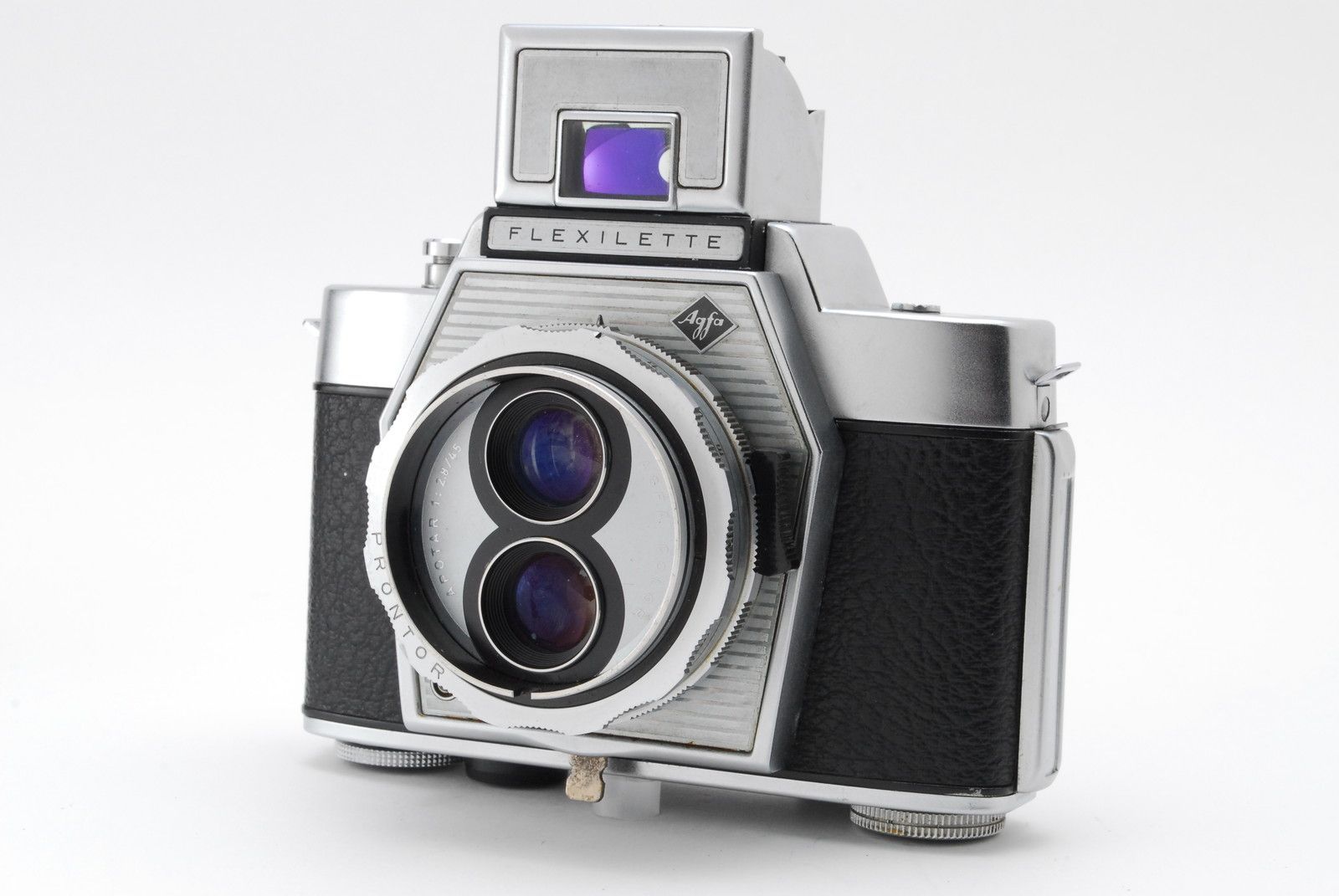 【美品 保障付 動作確認済】 Agfa アグファ フレキシレッテ FLEXILETTE 二眼レフ 35mm フィルムカメラ Apotar 45mm F/2.8 レンズ #V2949