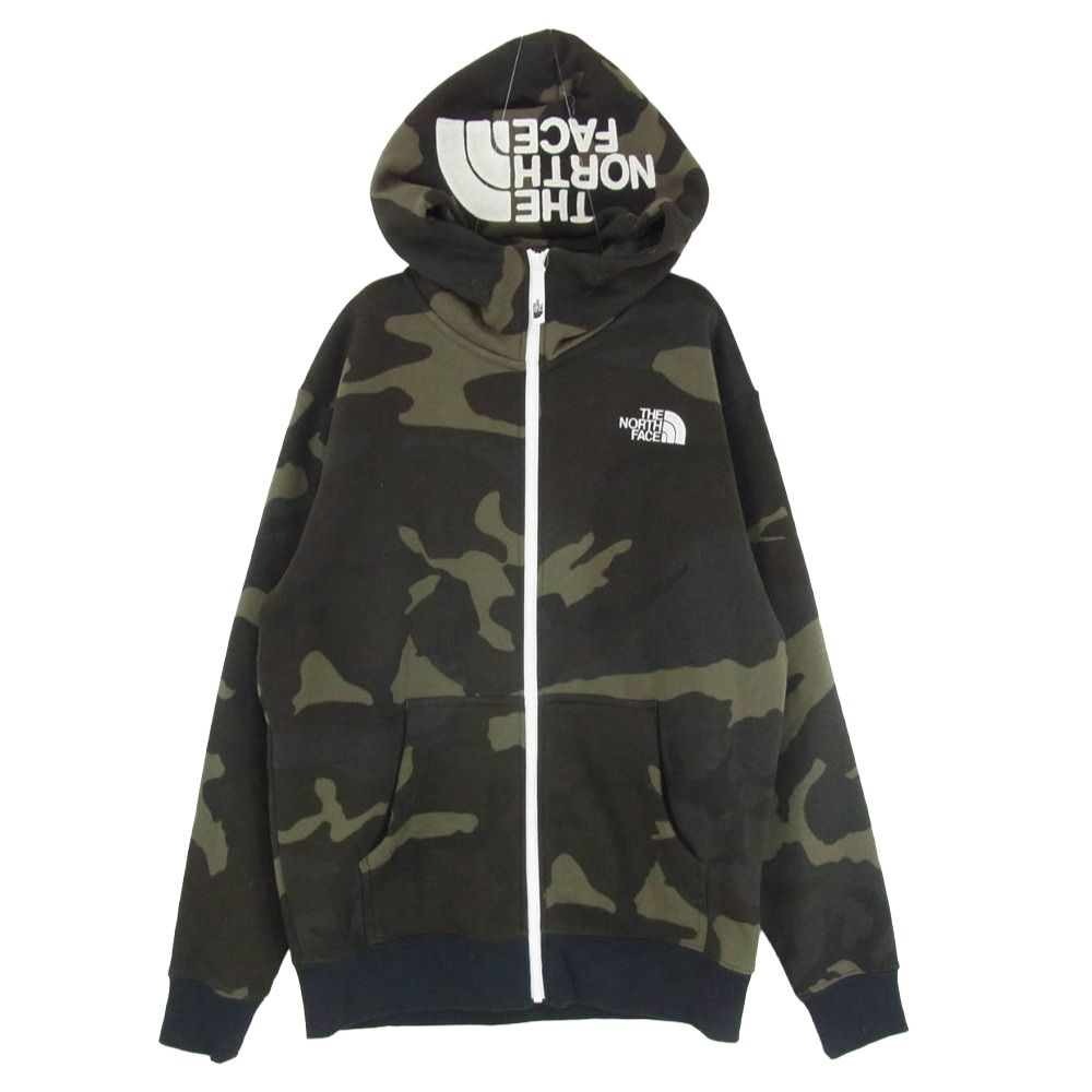 THE NORTH FACE ノースフェイス NT62131 NOVELTY REVIEW F/Z HOODIE ノベルティ リアビュー フルジップ フーディ パーカー カーキ系 M【中古】