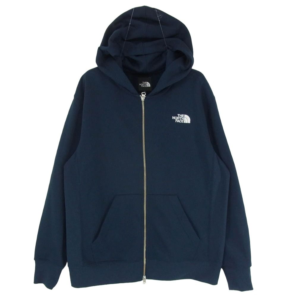 THE NORTH FACE ノースフェイス NT11952 Square Logo FullZip スクエア ロゴ フルジップ フーディ パーカー ネイビー系 L【中古】