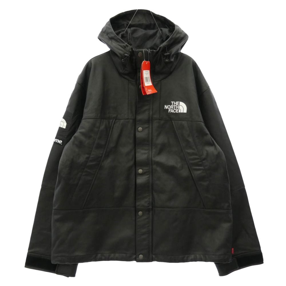 Supreme シュプリーム 18AW NF0A3VJ8 × THE NORTH FACE ノースフェイス Leather Mountain Jacket レザー マウンテン ジャケット ブラック系 XL【新古品】【未使用】【中古】
