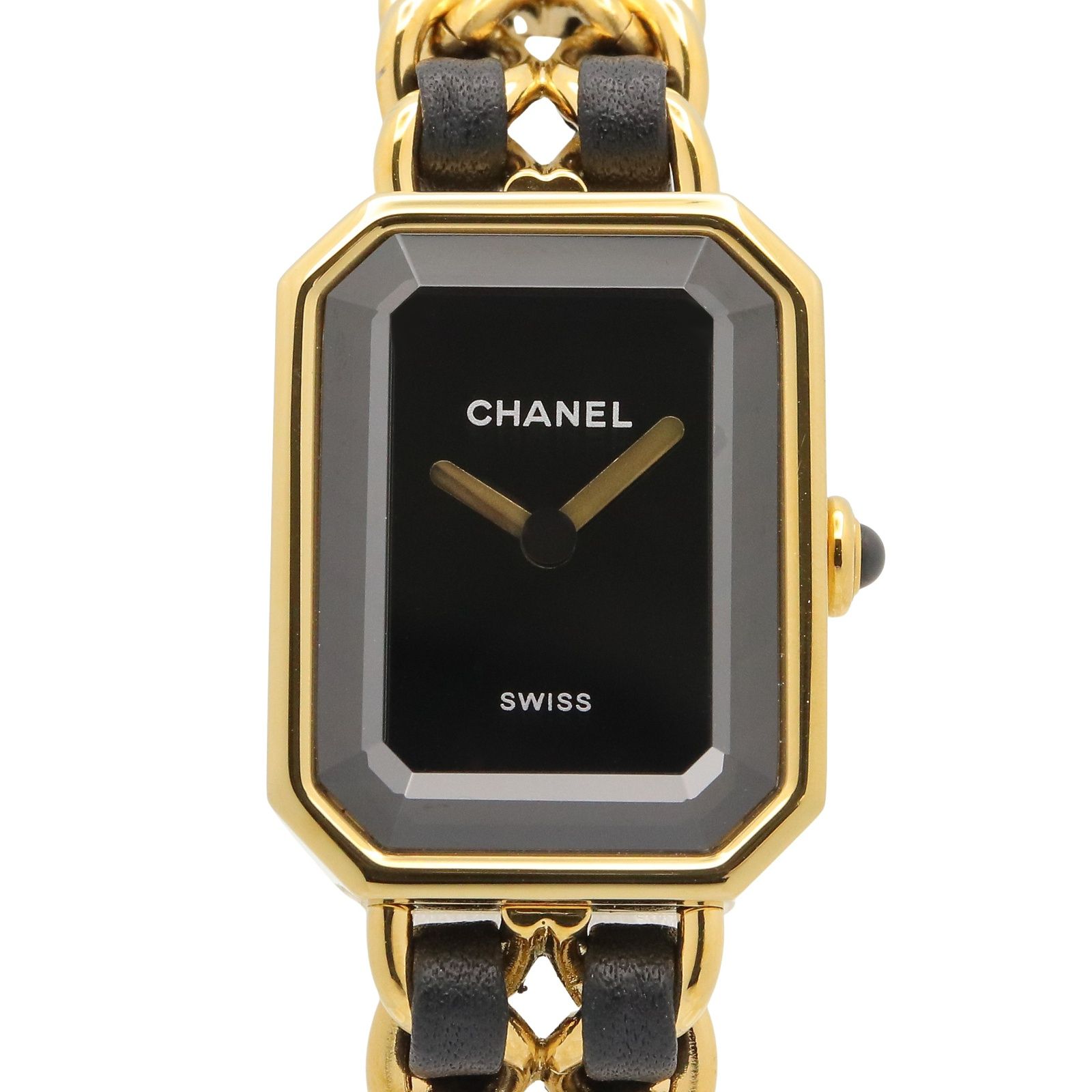 シャネル CHANEL 腕時計 プルミエール オリジナル エディション M H6951 ブラック GP（ゴールドメッキ） レザー プルミエール オリジナル エディション M レディース