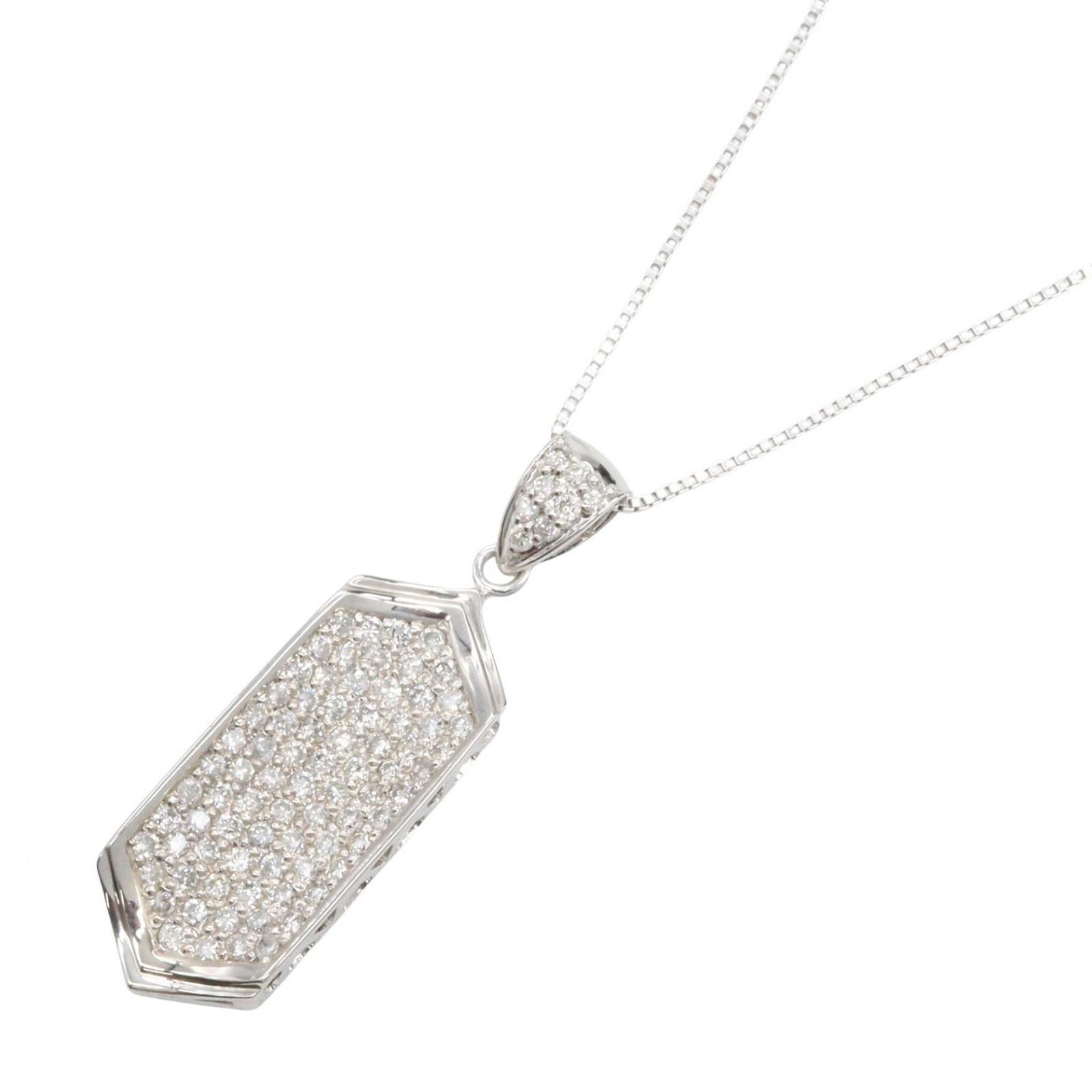 ジュエリー JEWELRY ネックレス ダイヤモンド ネックレス ﾀﾞｲﾔ 7.8g 首回36.5/40cm K18WG（ホワイトゴールド） ダイヤモンド ネックレス レディース Used A