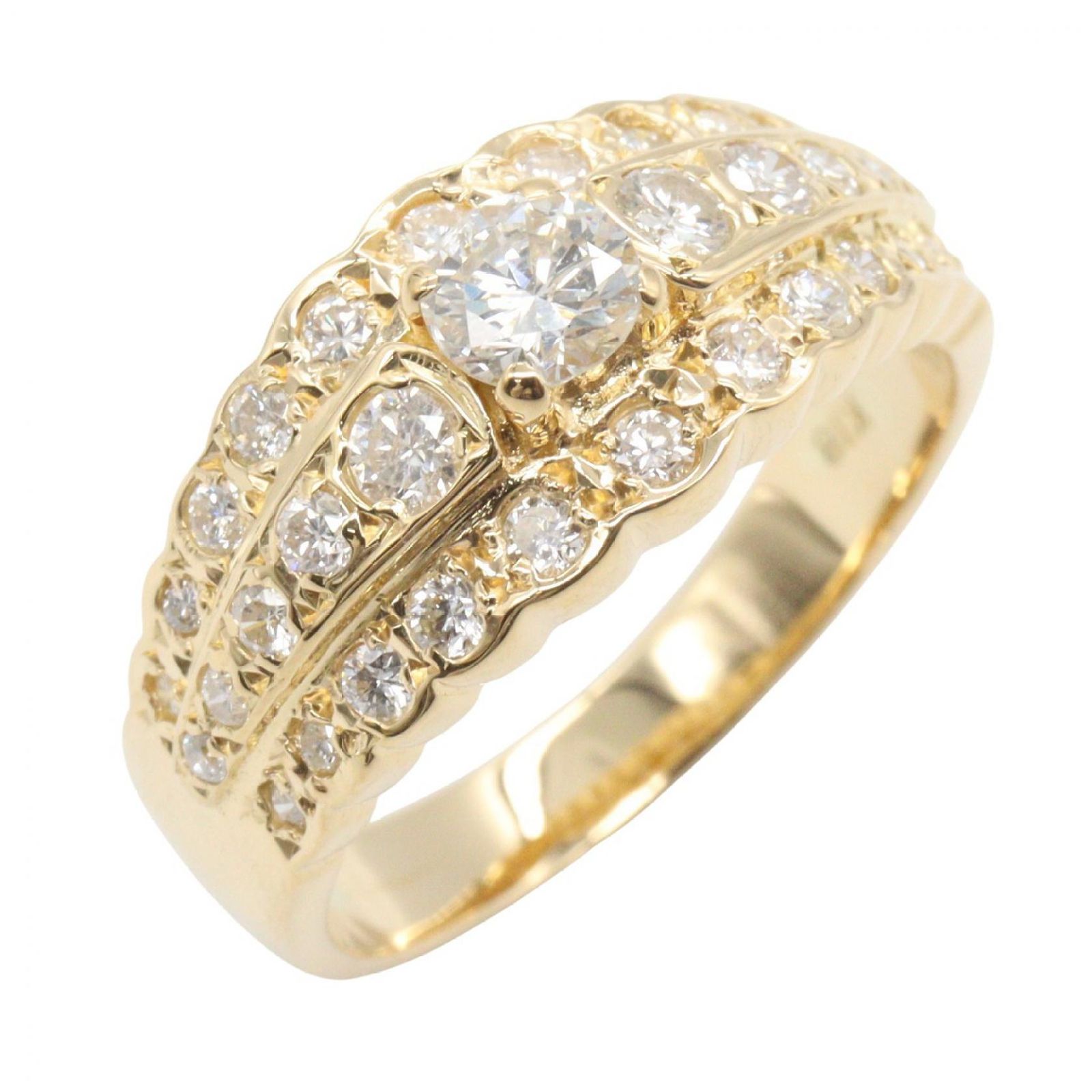 ジュエリー JEWELRY リング・指輪 ダイヤリング ﾀﾞｲﾔ 7.6g #15.5 ダイヤモンド K18（イエローゴールド） ダイヤリング レディース Used A
