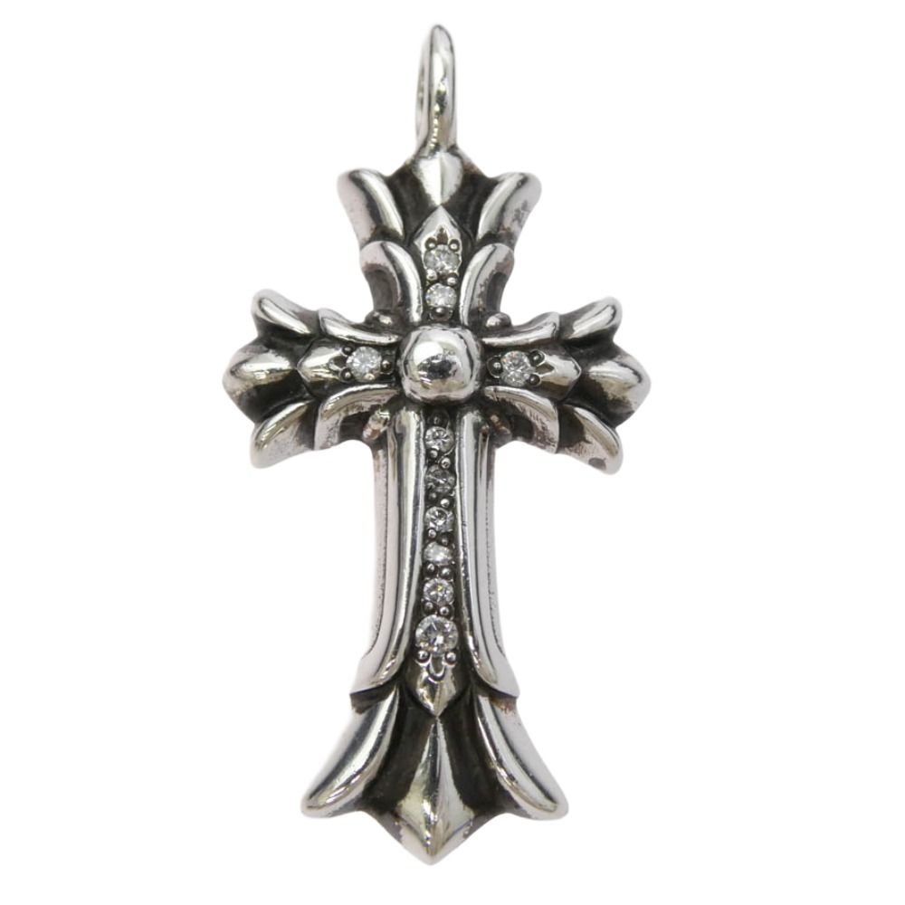 CHROME HEARTS クロムハーツ（原本無） BeyondCool購入証明書付属 DBL CH CRS P DMND A ダブルCHクロスチャーム アフターパヴェダイヤ ペンダントトップ シルバー系【中古】