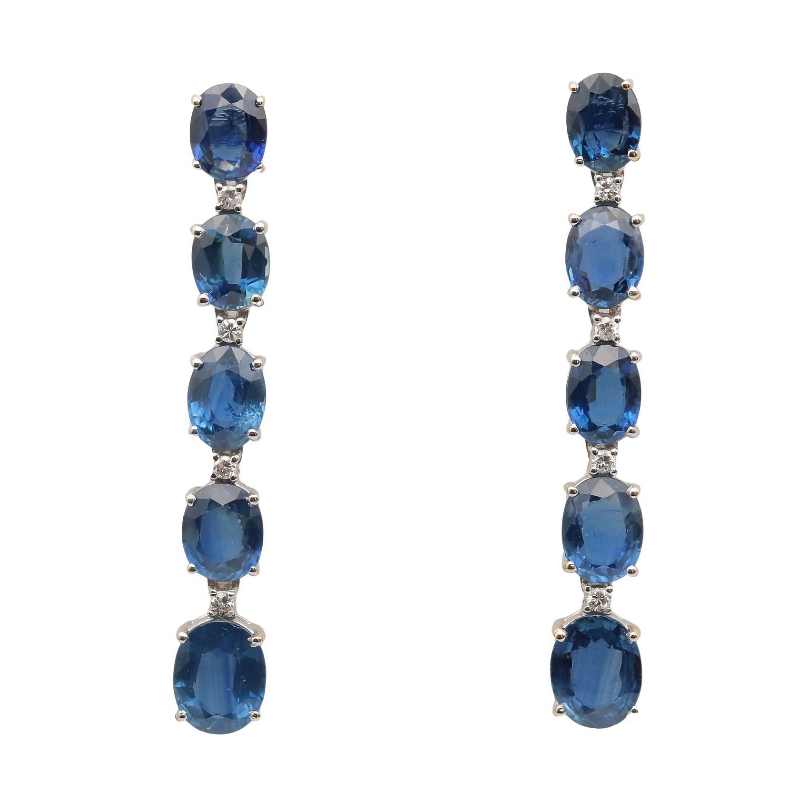ジュエリー JEWELRY ピアス サファイア ダイヤ ピアス ｻﾌｧｲｱ 9.1g K18WG（ホワイトゴールド） ダイヤモンド サファイア ピアス レディース Used A