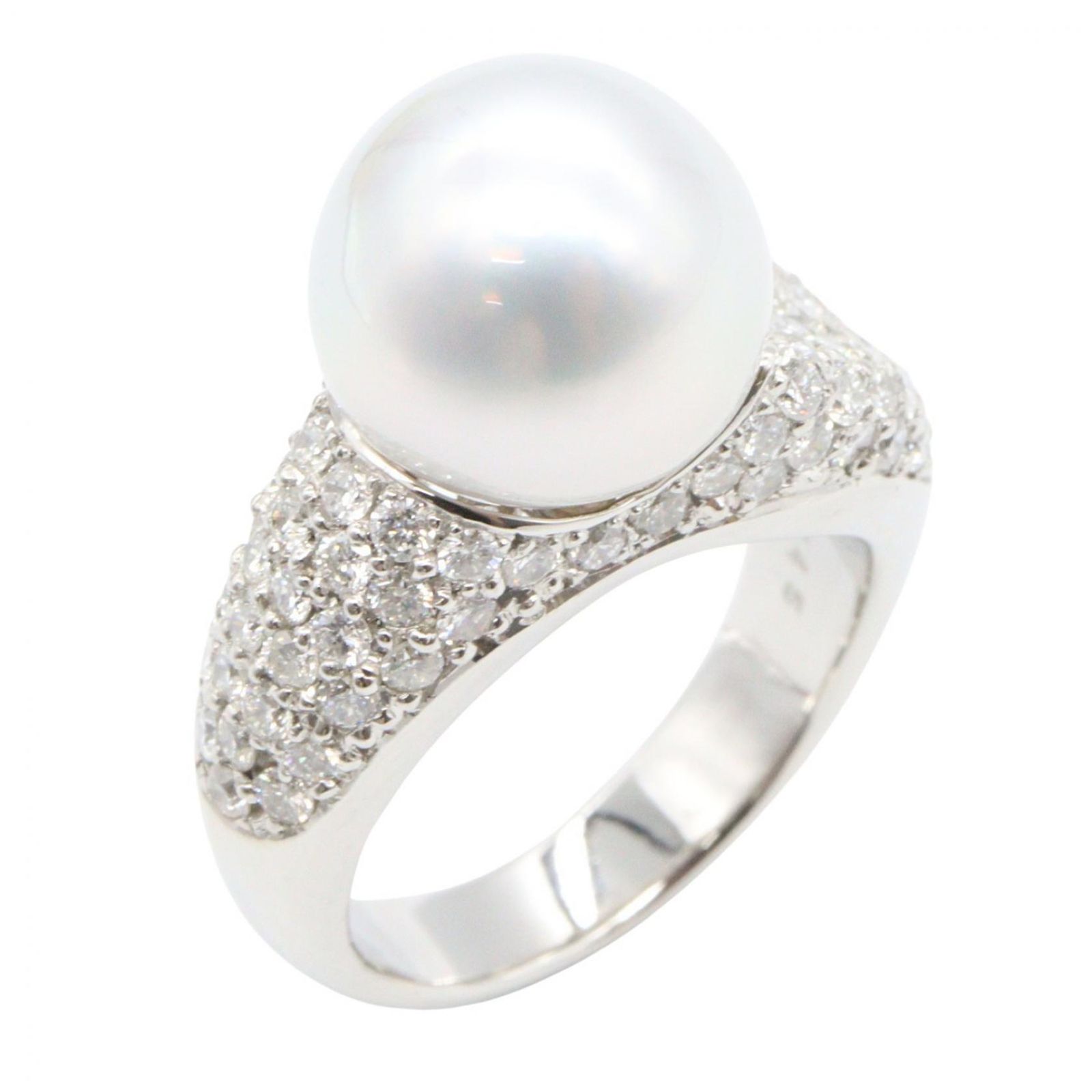 ジュエリー JEWELRY リング・指輪 パール ダイヤモンド リング ﾊﾟｰﾙ 15.5g #13 Pt900プラチナ ダイヤモンド パールリング レディース Used A