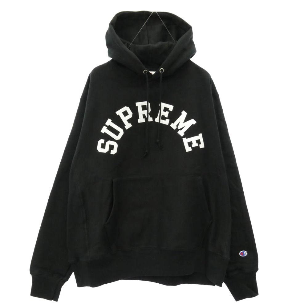 Supreme シュプリーム 25SS x Champion チャンピオン Hooded Sweatshirt フーデッド スウェットシャツ フーディー パーカー ブラック系 L【極上美品】【中古】
