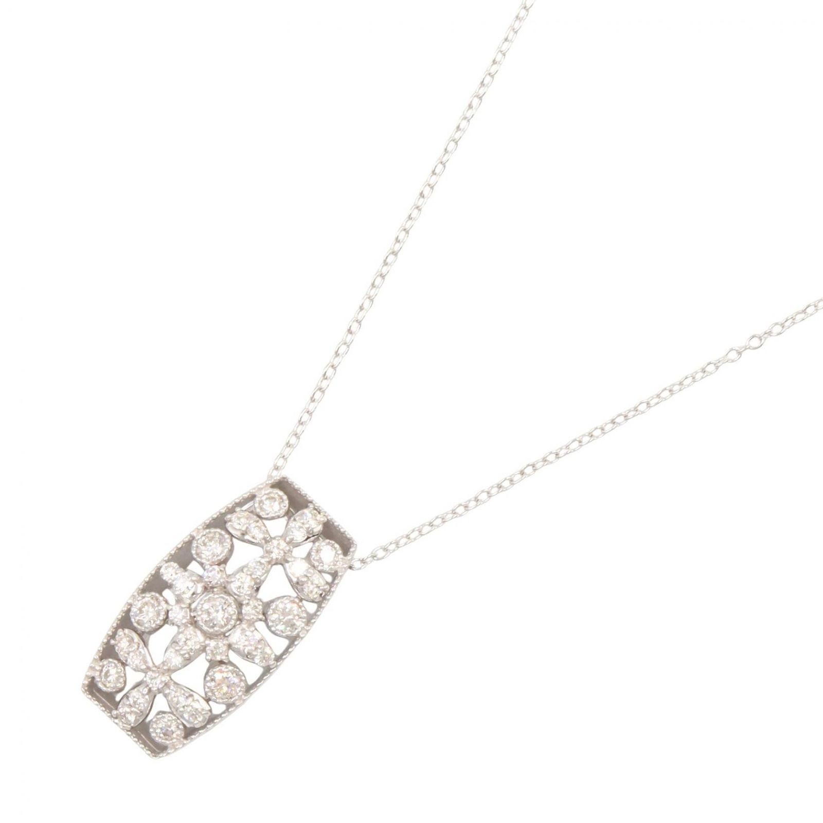 ジュエリー JEWELRY ネックレス ダイヤモンド ネックレス ﾀﾞｲﾔ 5.2g 首回り36/40㎝ K18WG（ホワイトゴールド） ダイヤモンド ダイヤネックレス レディース Used A