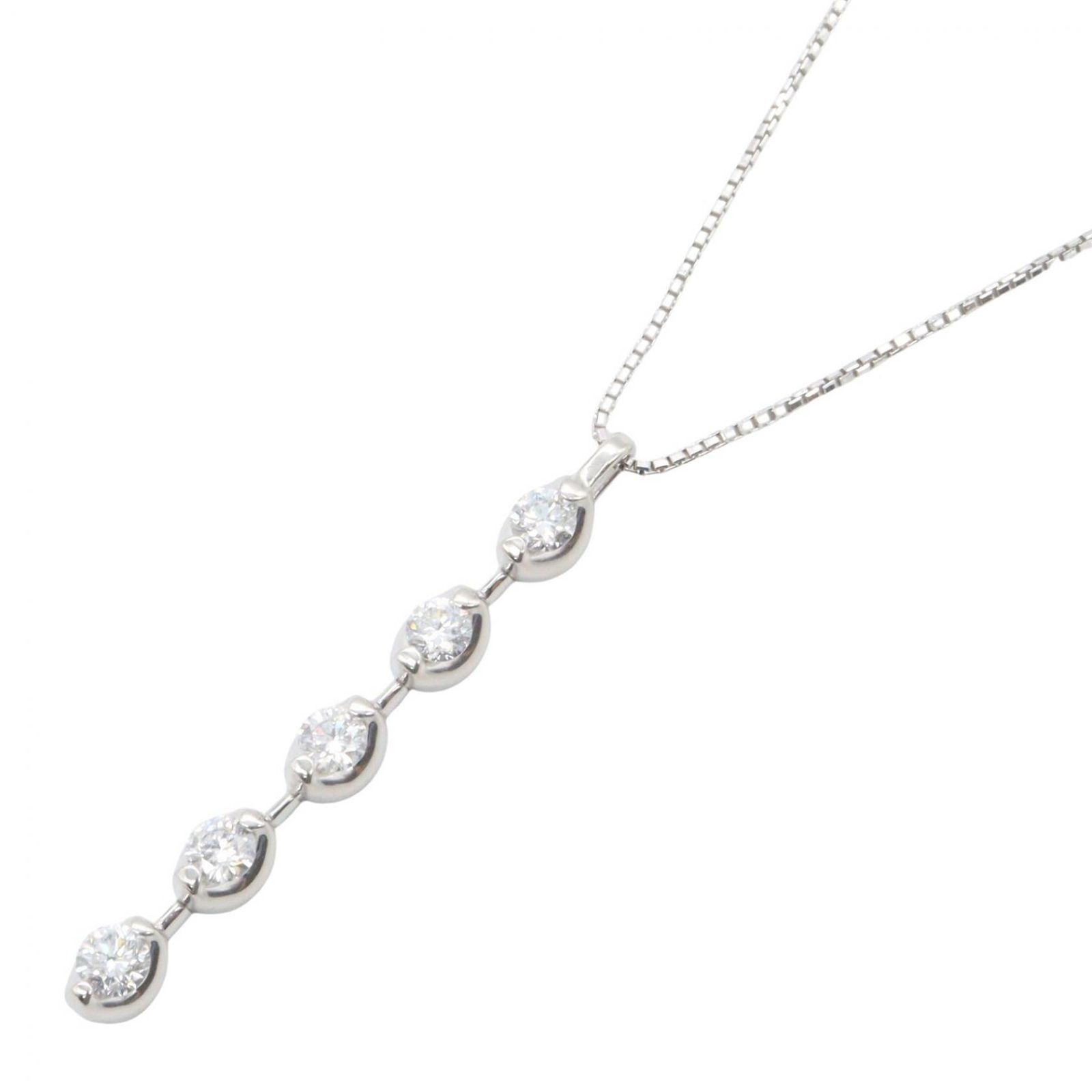ジュエリー JEWELRY ネックレス ダイヤモンド ネックレス ﾀﾞｲﾔ 4.3g 首回45.5cm K18WG（ホワイトゴールド） ダイヤモンド ネックレス レディース Used A