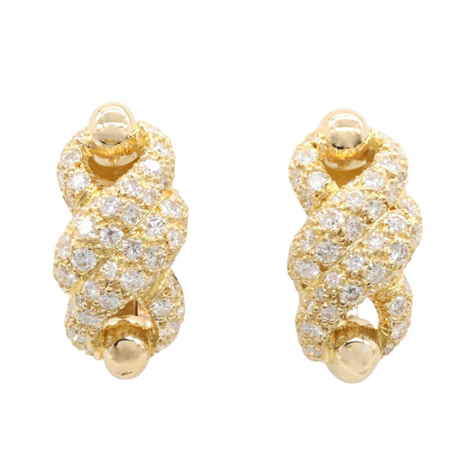 カルティエ CARTIER ピアス トルネード ダイヤ ピアス ダイヤモンド K18（イエローゴールド） トルネード ダイヤ ピアス レディース Used A