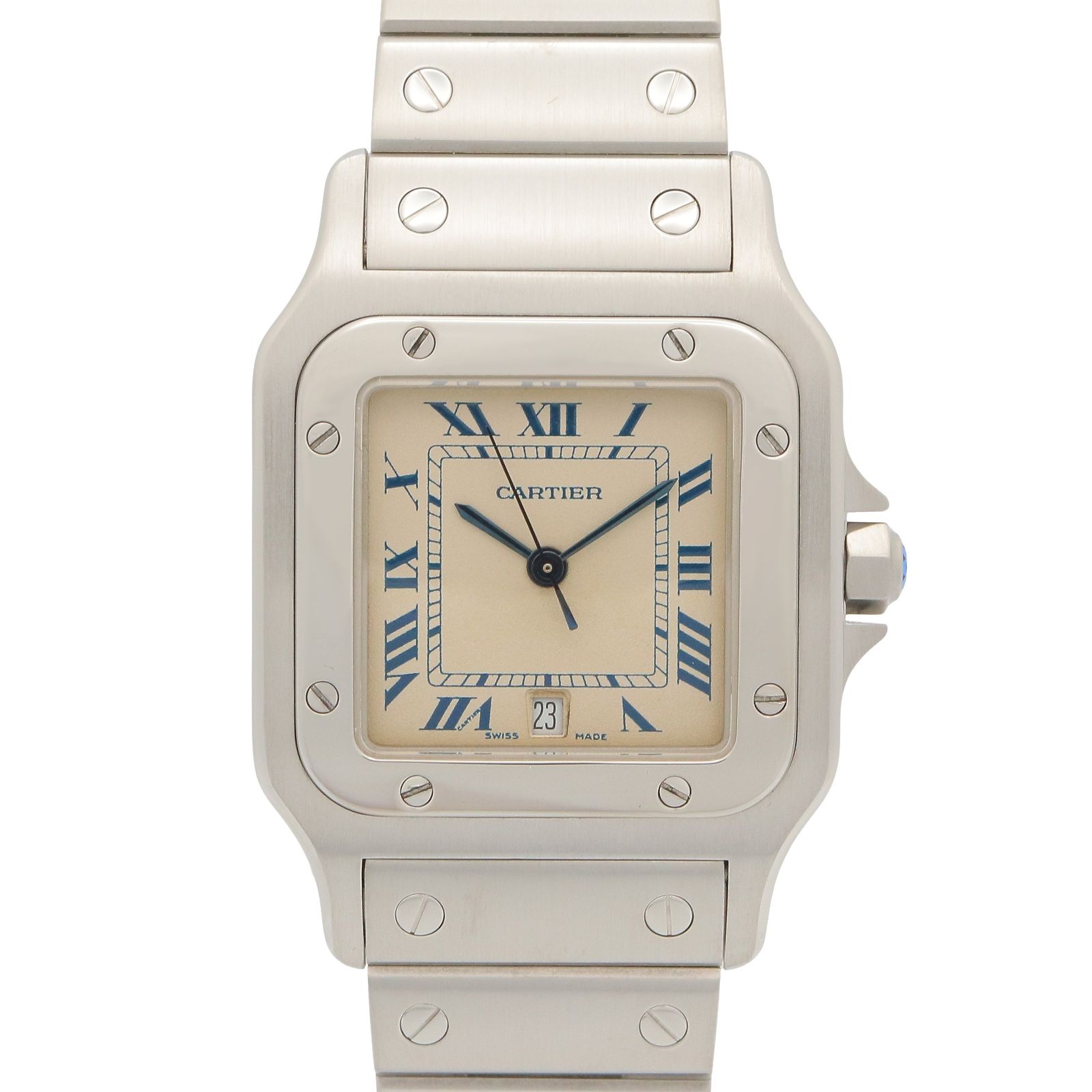 カルティエ CARTIER 腕時計 サントスガルベ LM W20018D6 アイボリー ステンレススチール サントスガルベ LM メンズ Used A
