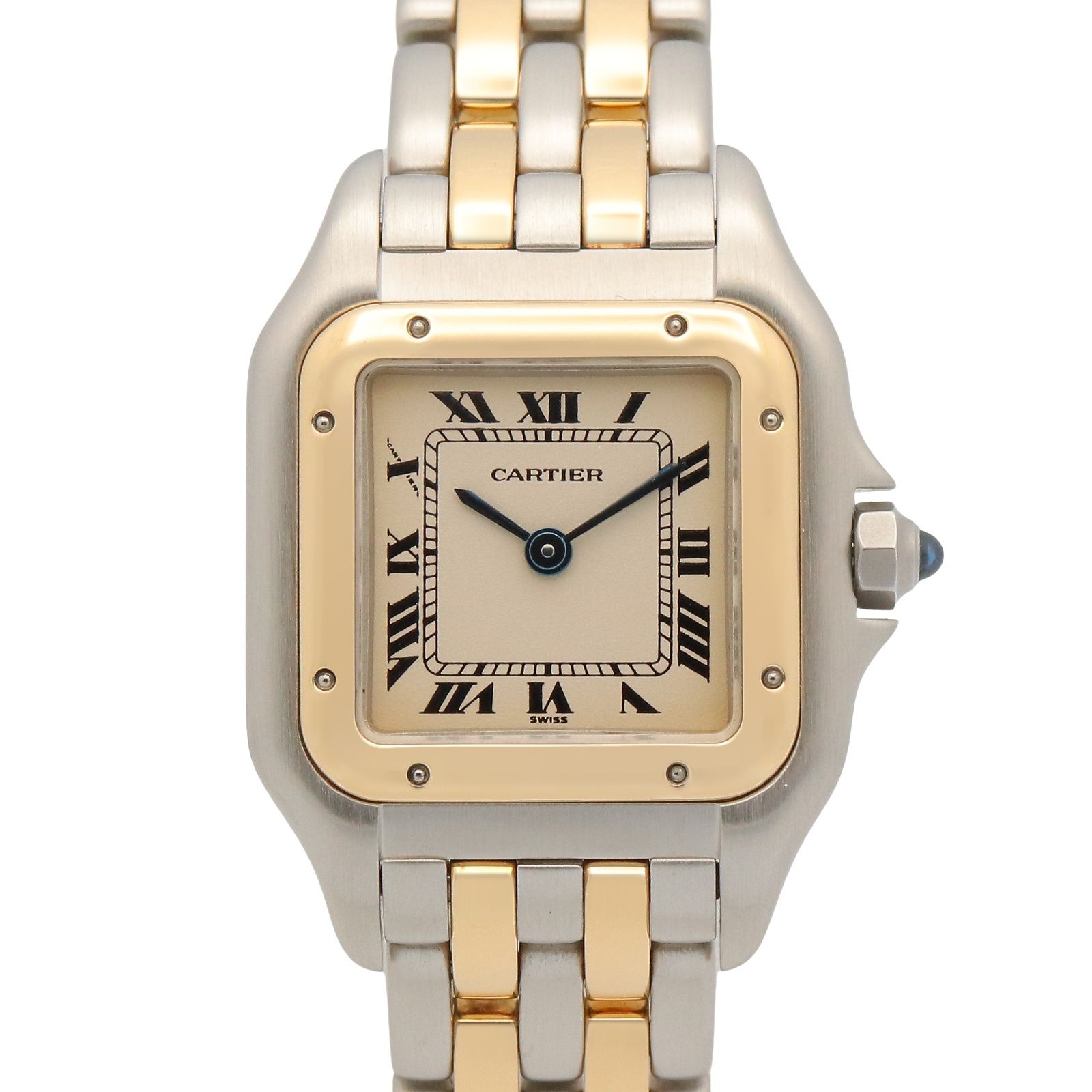 カルティエ CARTIER 腕時計 パンテール SM 2ロウ W25029B6 アイボリー K18（イエローゴールド） ステンレススチール パンテール SM 2ロウ レディース Used A