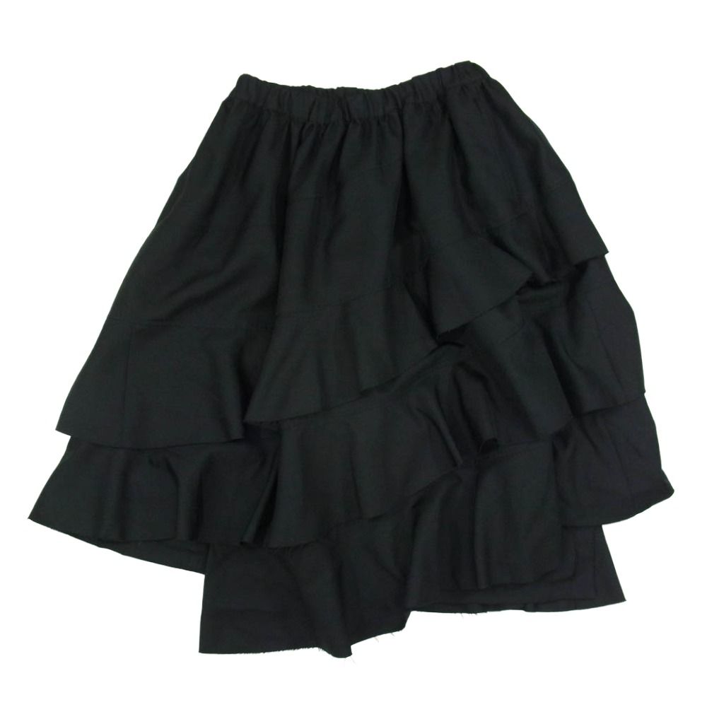 BLACK COMME des GARCONS ブラックコムデギャルソン 1N-S013 AD2024 レイヤード エステル スカート ブラック系 M【中古】