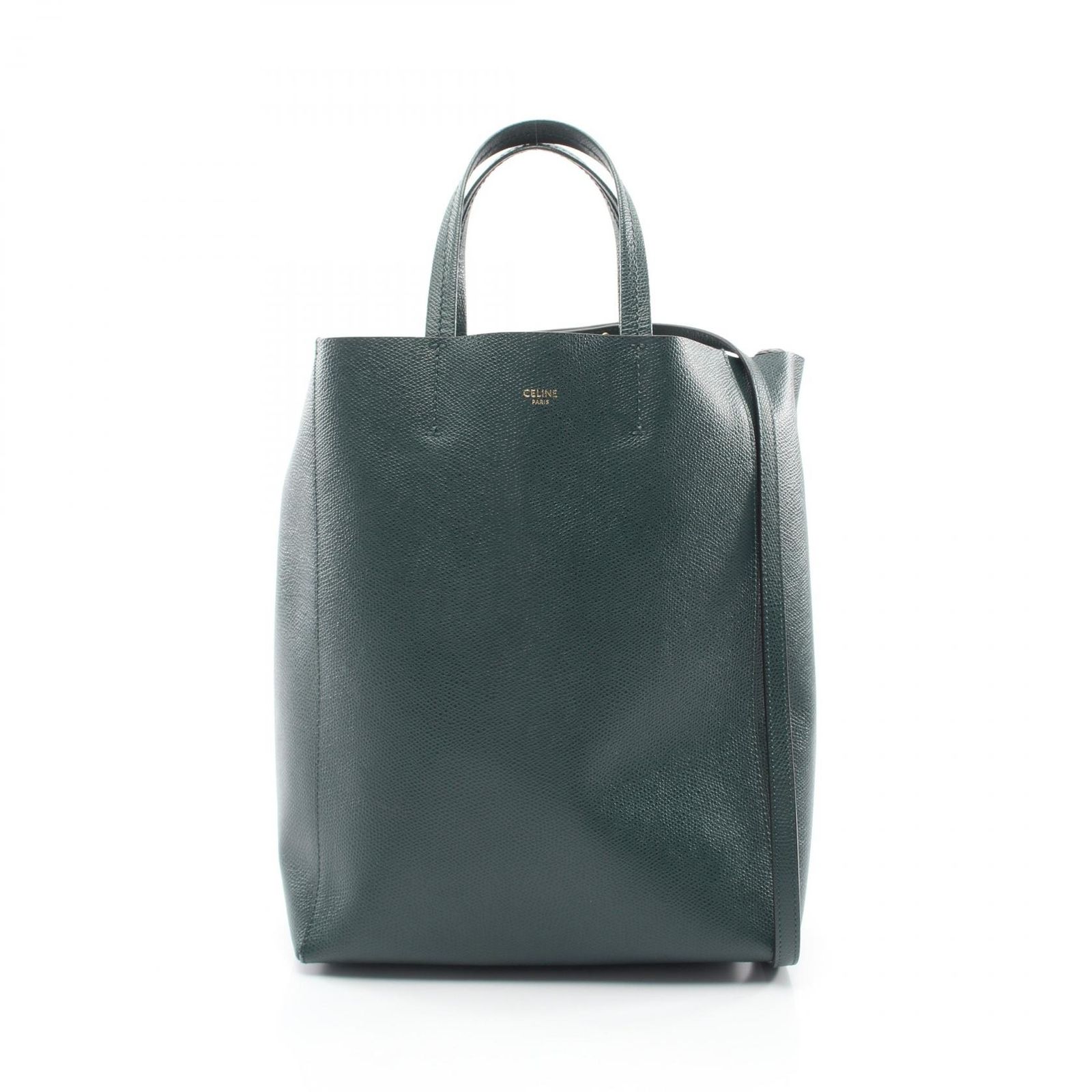 セリーヌ CELINE トートバッグ バーティカル スモール カバ 2WAY 189813 グリーン レザー バーティカル カバ スモール レディース Used A