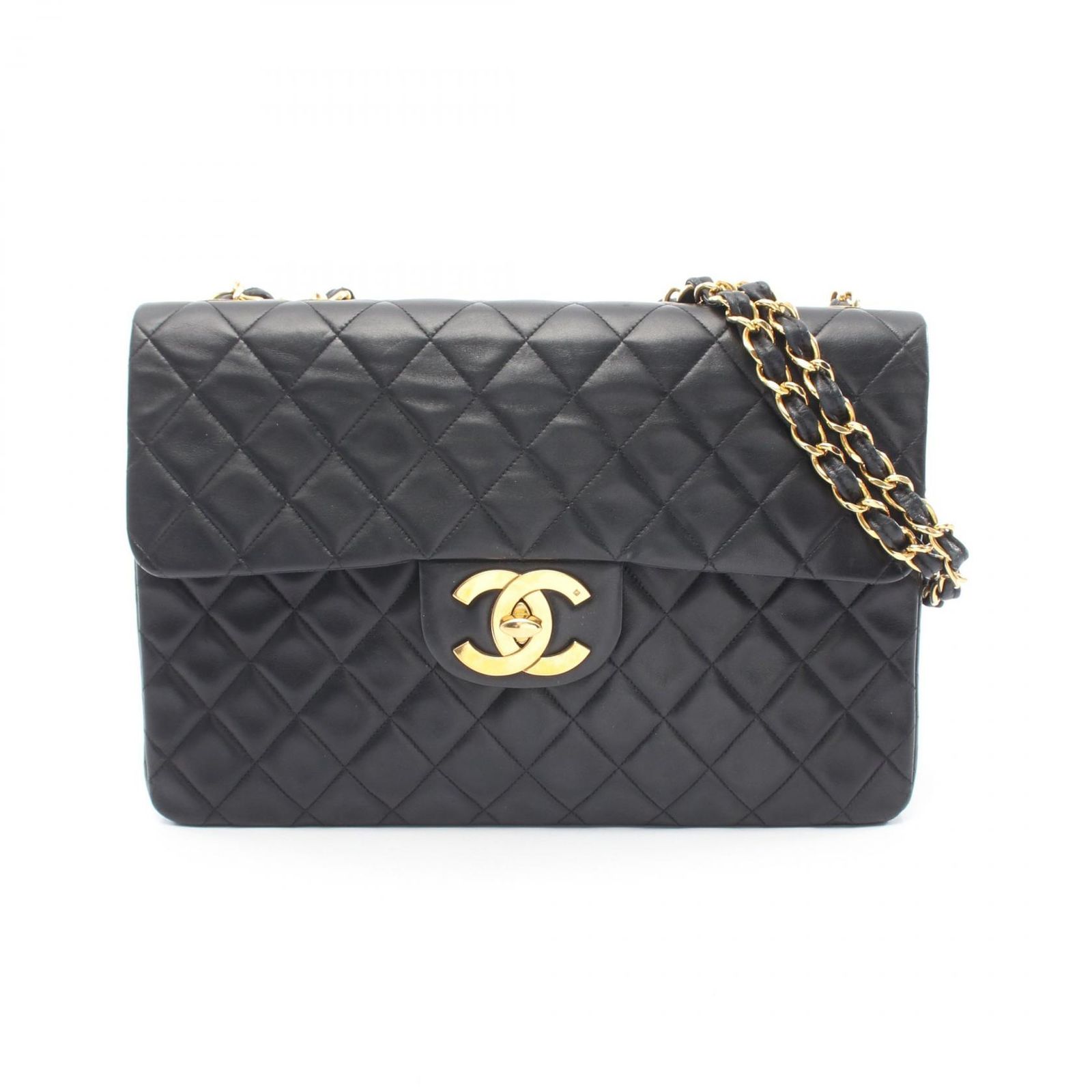 シャネル CHANEL ショルダーバッグ デカマトラッセ34 ブラック ラムスキン(羊革) デカマトラッセ チェーンショルダー レディース Used B