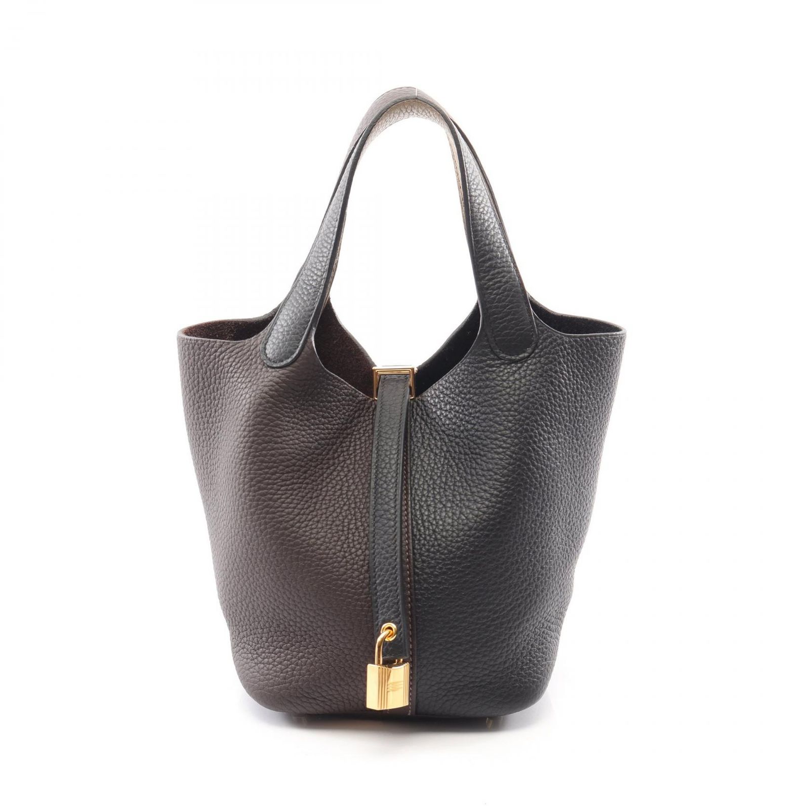 エルメス HERMES ハンドバッグ ピコタンロックPM トリコロール ブラック/マカサー/ベージュマルフ レザー ピコタンロックPM トリコロール ブラック/マカサー/ベージュマルファ