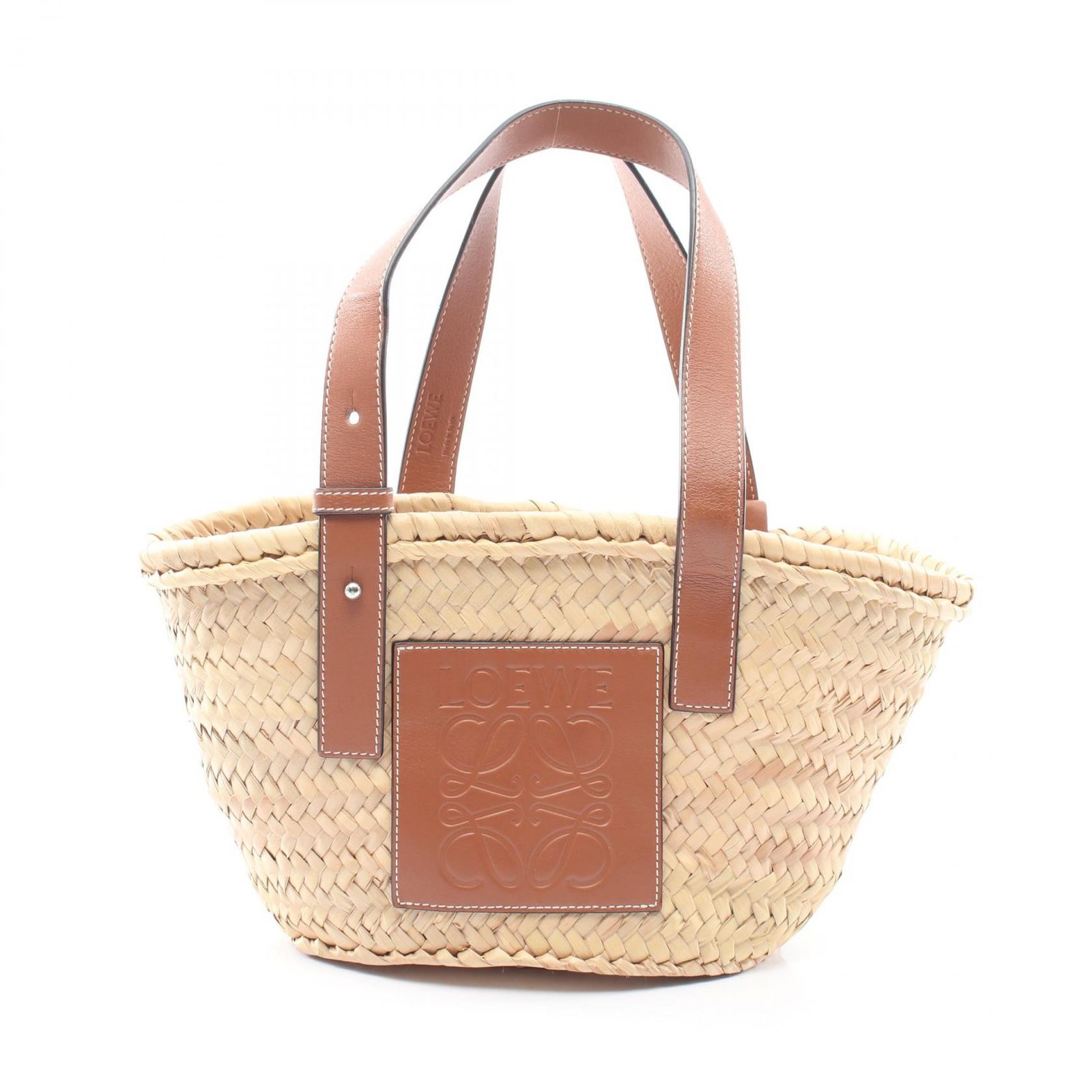 ロエベ LOEWE ハンドバッグ バスケットバッグ スモール ナチュラル/ブラウン レザー バスケットバッグ スモール レディース Used A
