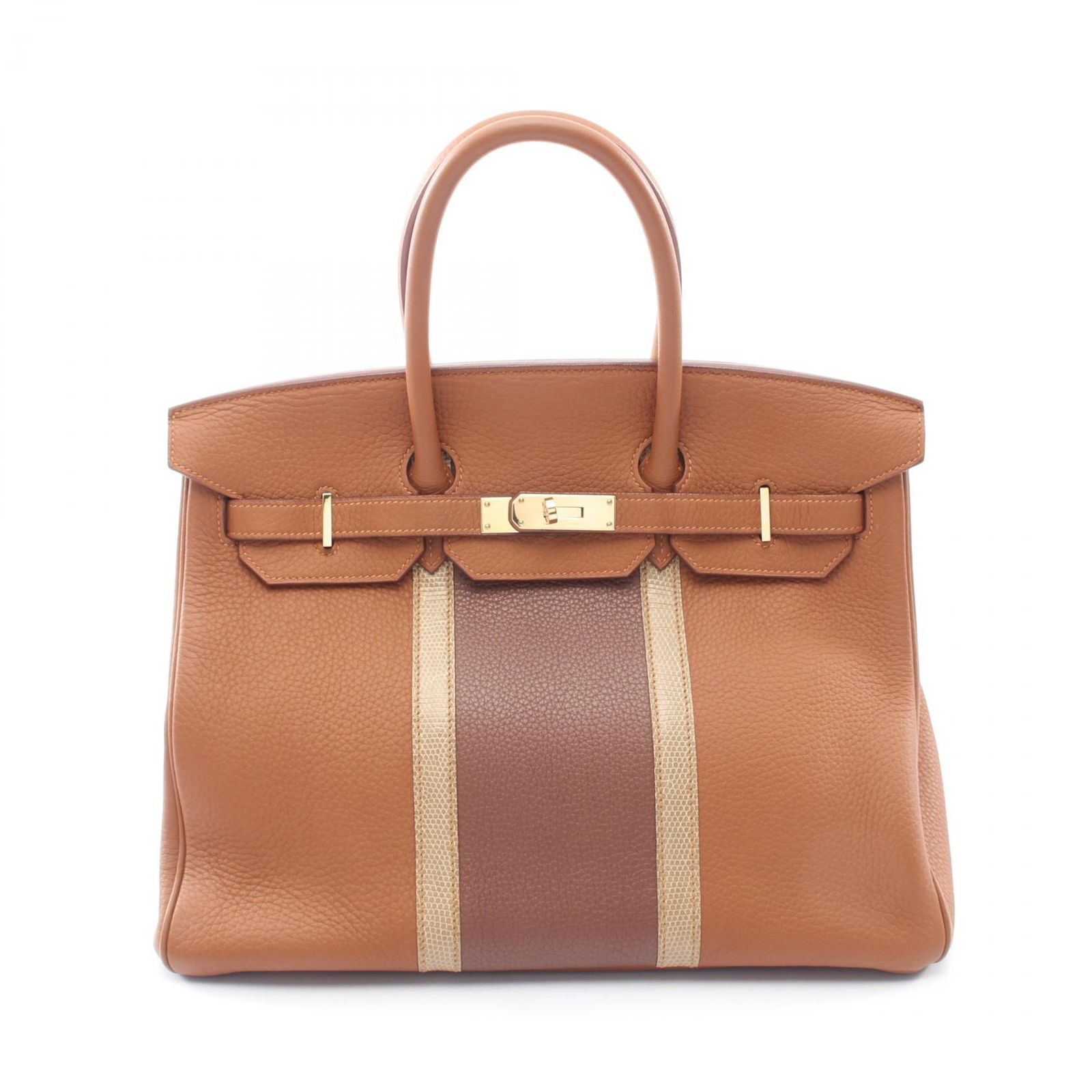 エルメス HERMES ハンドバッグ バーキン35 クラブ ゴールド マロン フィセル 063071CP ゴールド/マロン/フィセル エキゾチックレザー バーキン35 クラブ ゴールド/マロン/フィセル