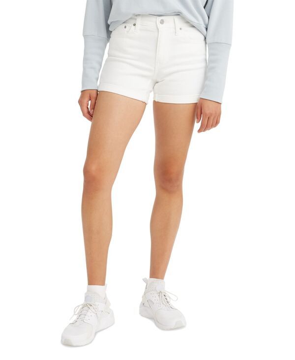 リーバイス レディース ボトムス ハーフパンツ・ショーツ ショートパンツ Levis Womens Mid Rise MidLength Stretch Shorts Chalk White ホワイト