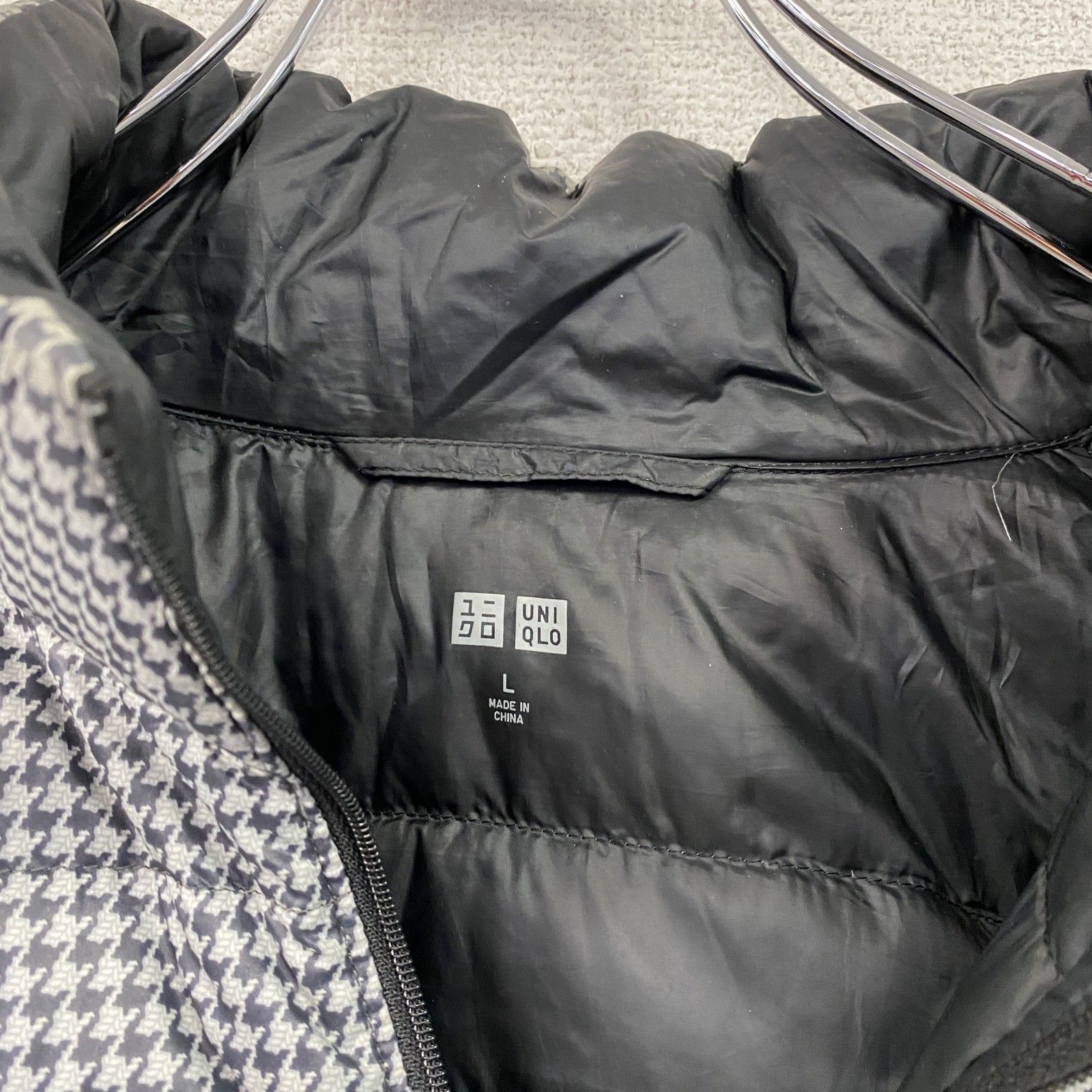 UNIQLO ユニクロ ウルトラライトダウンジャケット ダウン90% 千鳥格子 