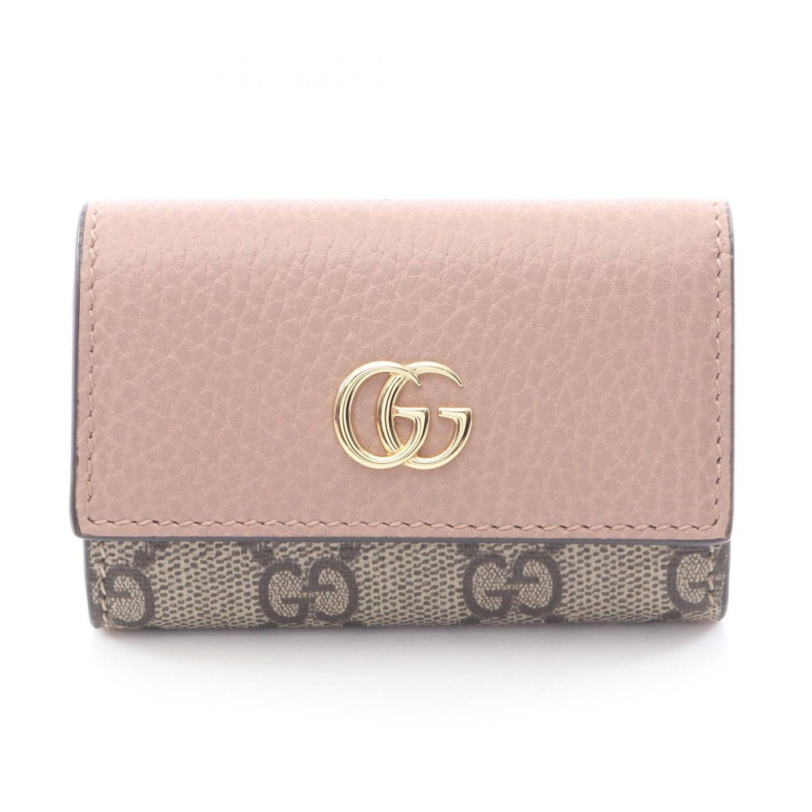 グッチ GUCCI キーケース GGマーモント プチマーモント 6連 456118 ベージュ/ピンクベージュ レザー GGマーモント 6連キーケース レディース Used A
