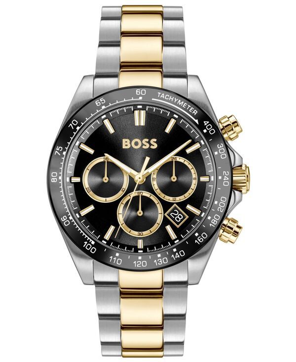ヒューゴボス メンズ アクセサリー 腕時計 Tシャツ Hugo Boss Mens Hero 20 Quartz Fashion Chrono Two Tone Stainless Steel Watch 44mm Twotone