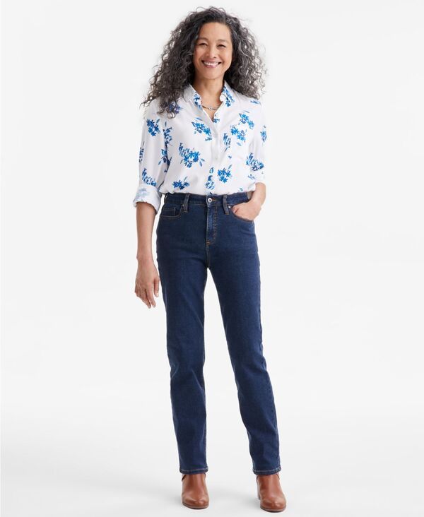 スタイルアンドコー レディース ボトムス デニムパンツ ジーンズ Style Co Womens High Rise StraightLeg Jeans Regular Short and Long Lengths 2PS28W Fortress