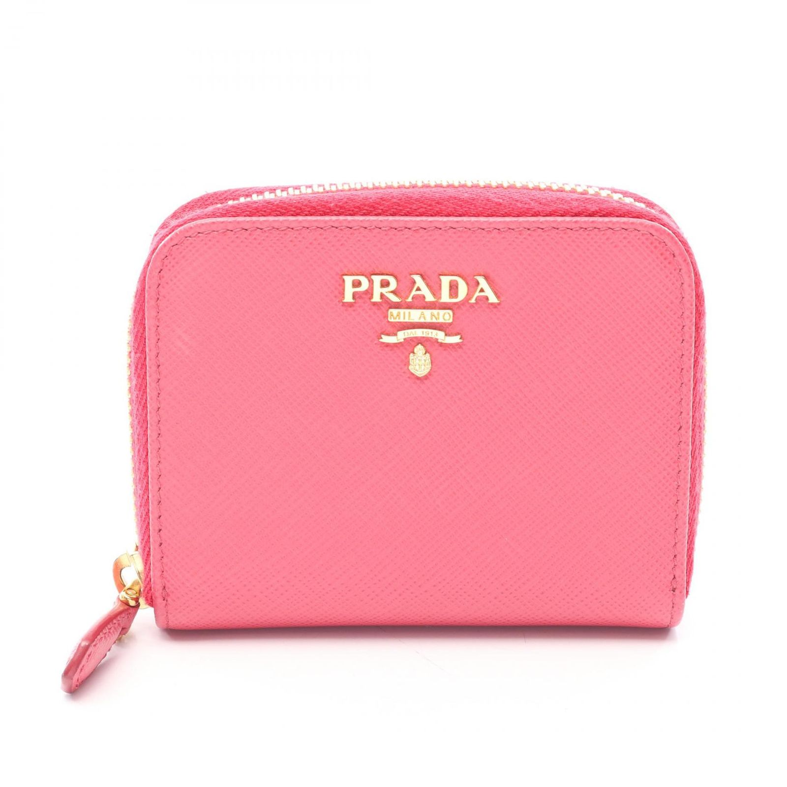 プラダ PRADA コインケース SAFFIANO METAL ラウンドファスナー 1MM268 ピンク サフィアーノレザー コインケース レディース Used A