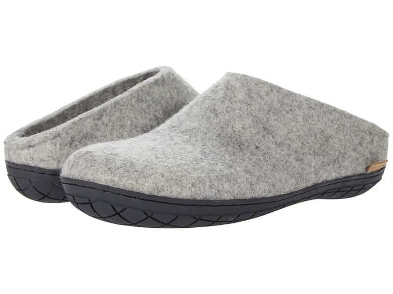 グリオプス メンズ シューズ サンダル ウール Glerups Wool SlipOn Rubber Outsole GreyBlack Rubb ブラック