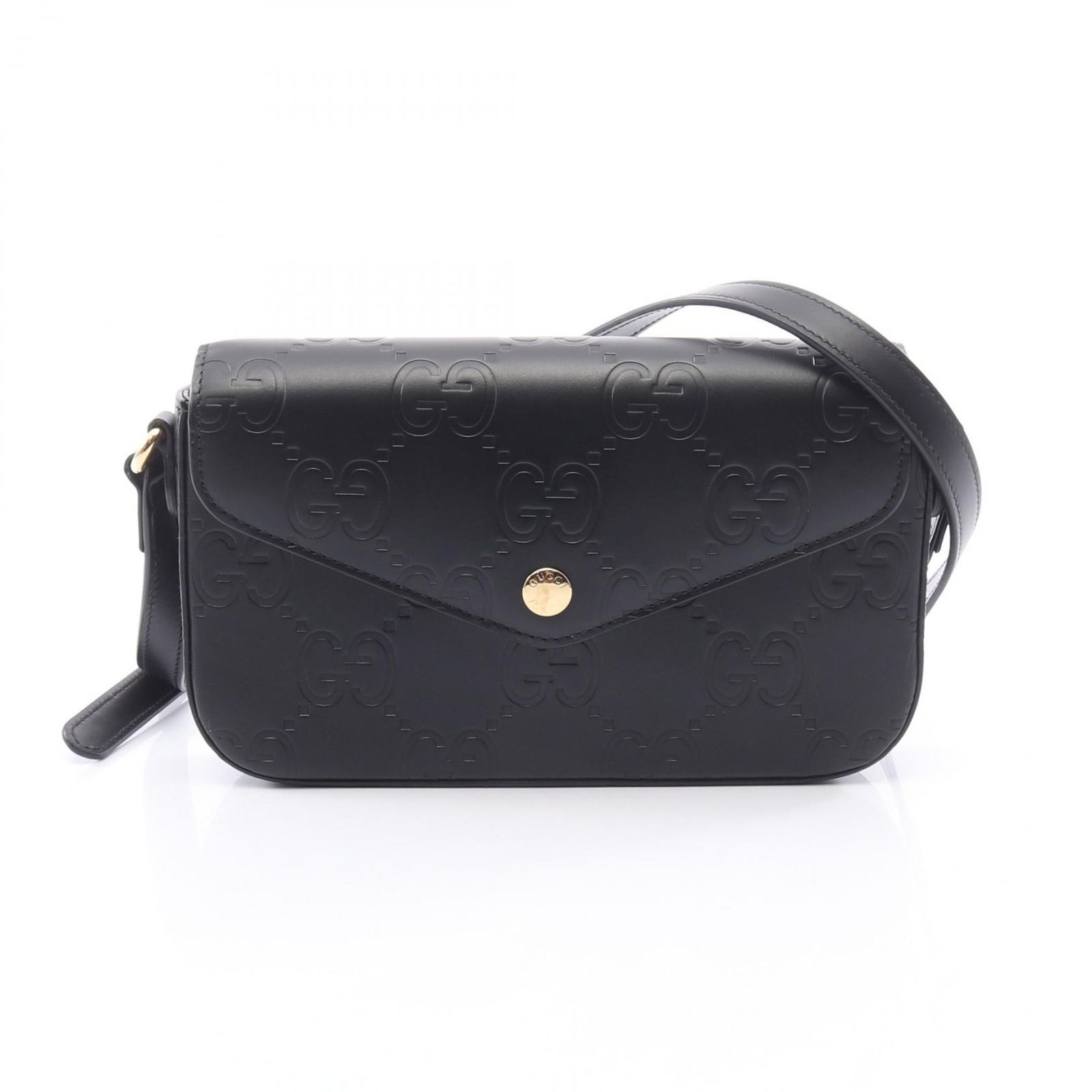 グッチ GUCCI ショルダーバッグ GG スーパーミニ 772794 ブラック レザー GGスーパー ミニ ショルダーバッグ レディース Used A